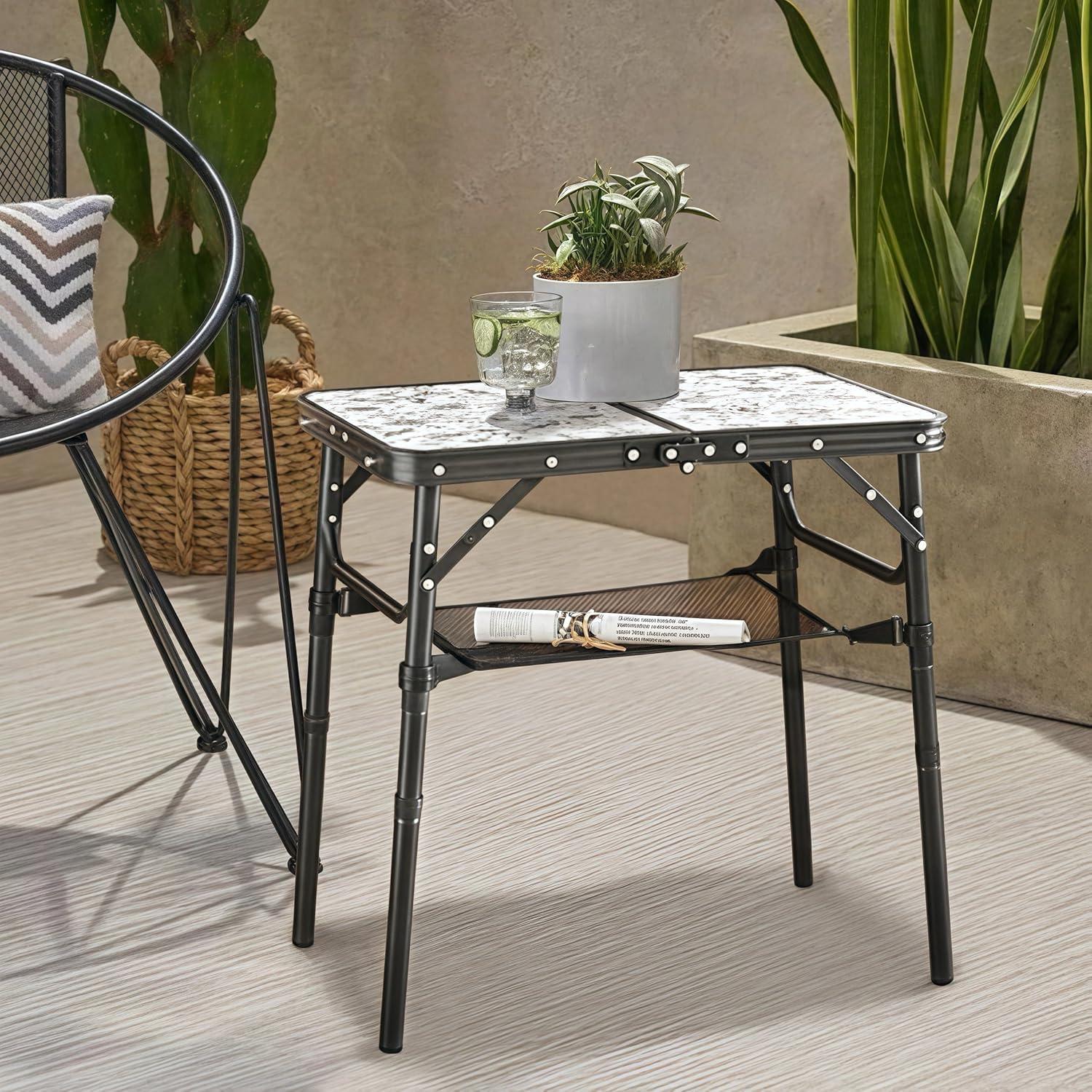 Mesa Lateral Plegable Yriuat 3 Alturas Ajustables Aluminio