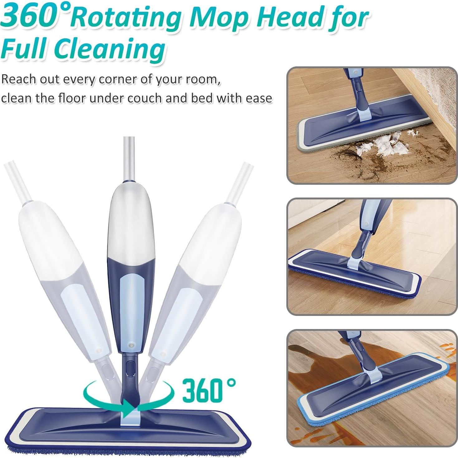 Mopa Pulverizadora TRAV-ROUND con 3 Almohadillas Reutilizables