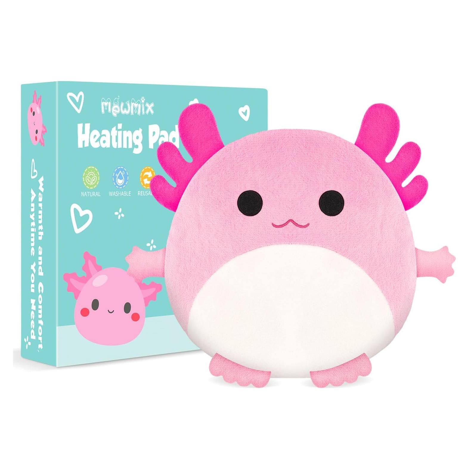 Almohadilla Térmica Axolotl Rosa MewMix 25.4x25.4cm Alivio Dolor