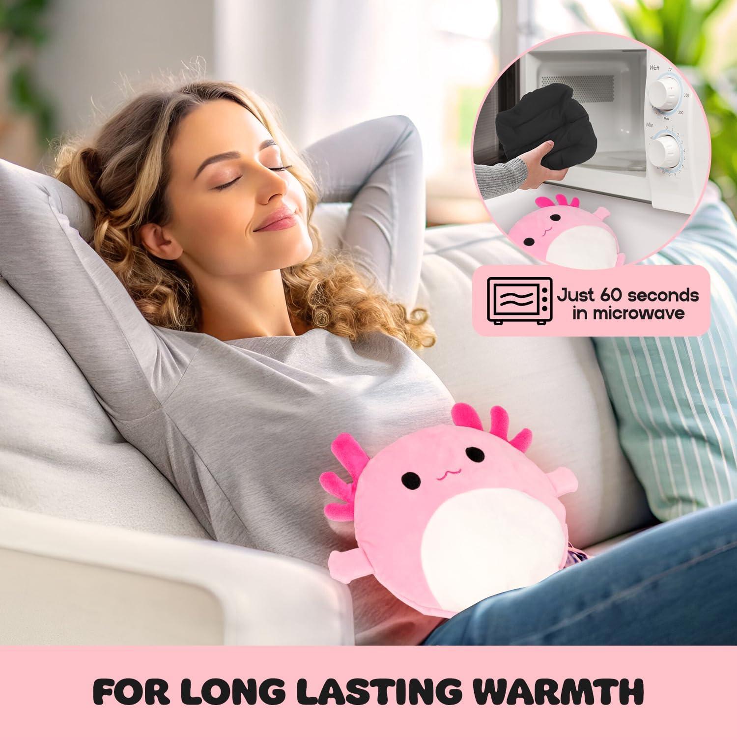 Almohadilla Térmica Axolotl Rosa MewMix 25.4x25.4cm Alivio Dolor