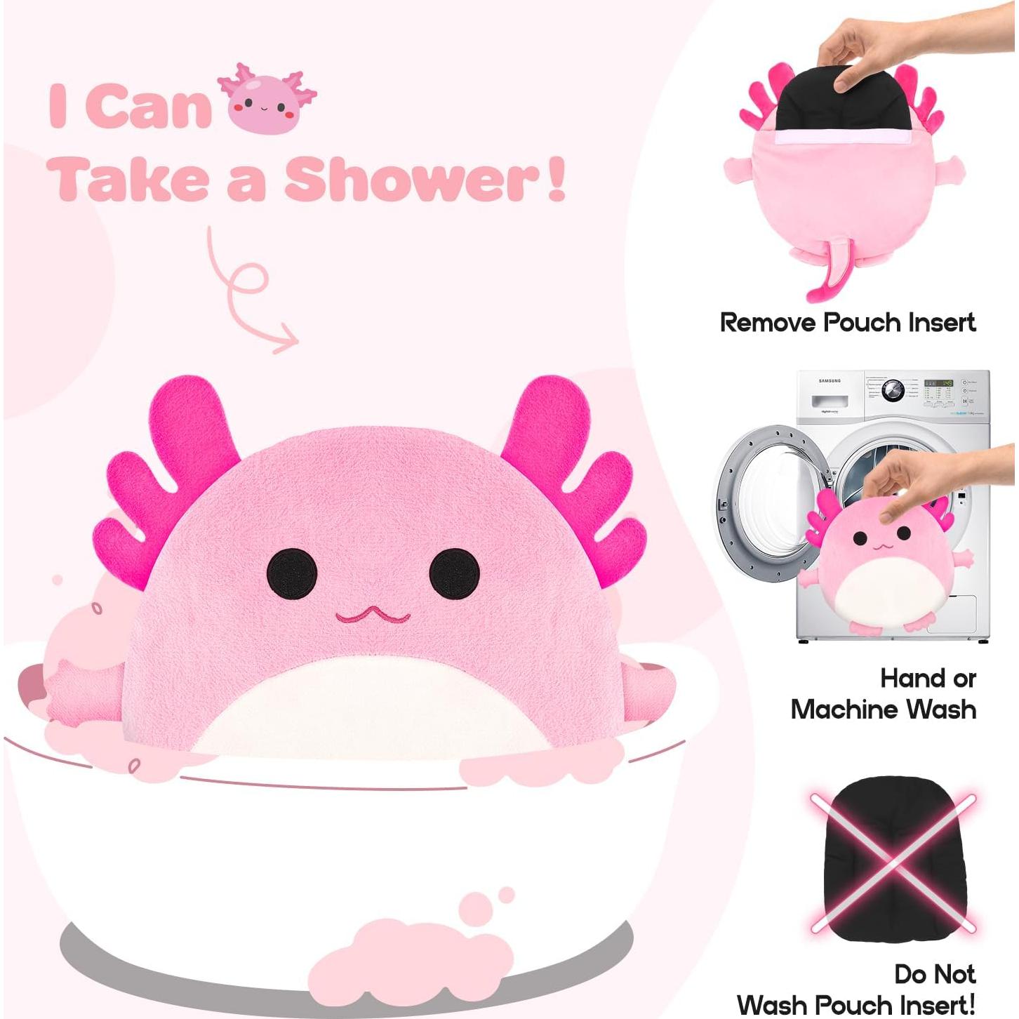 Almohadilla Térmica Axolotl Rosa MewMix 25.4x25.4cm Alivio Dolor