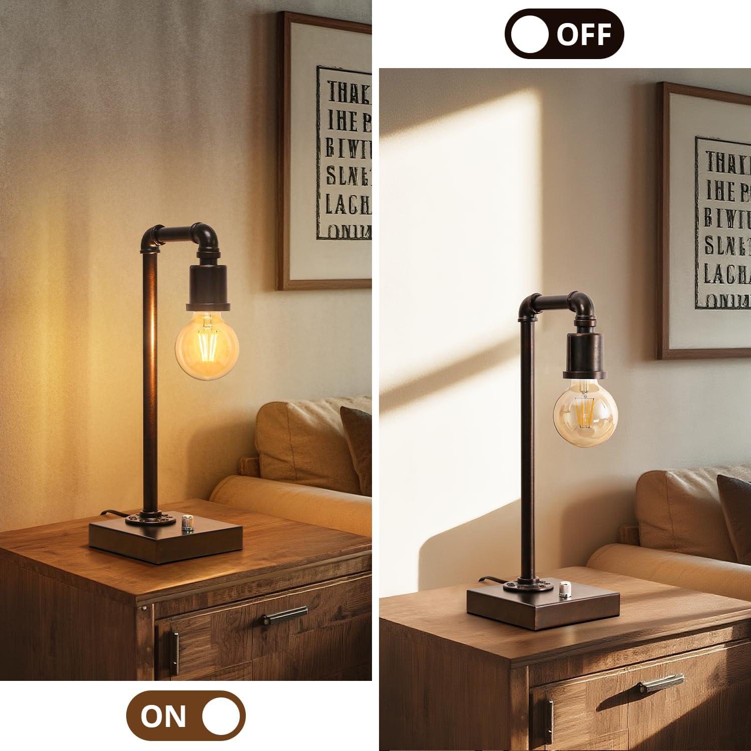 Lámpara de Mesa Industrial Seaside Village con USB y Regulable