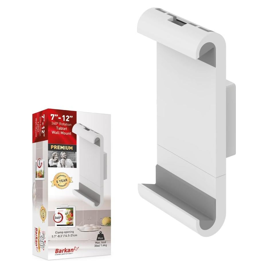 Soporte de Pared Fijo Barkan T50 para Tabletas 7-12" Blanco