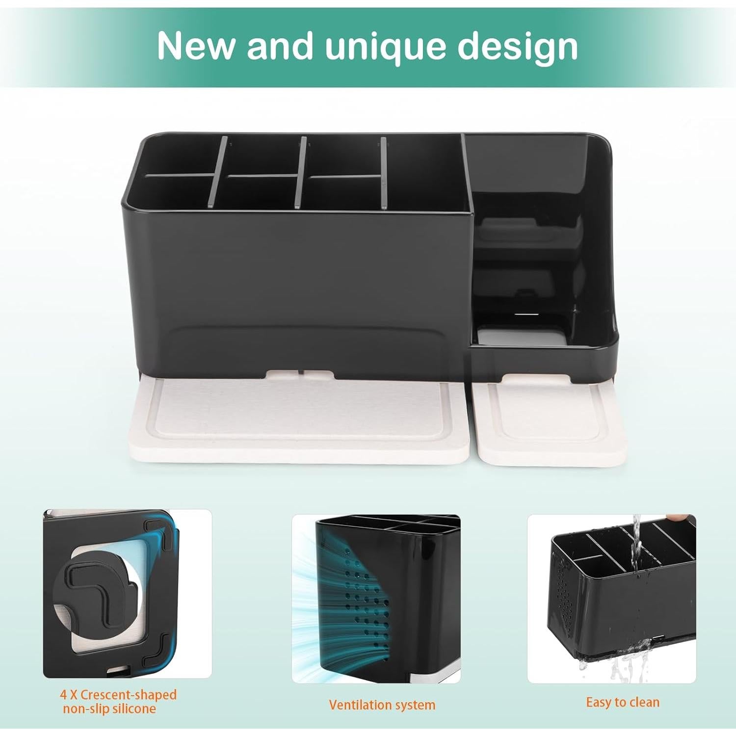 Soporte para Cepillos de Dientes YONGAIJIA Negro 8 Ranuras