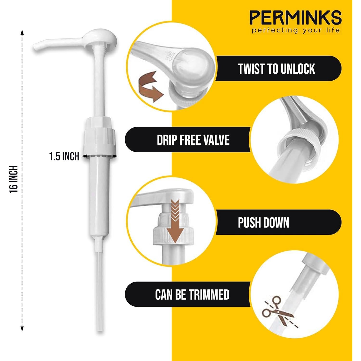 Dispensador de bomba 5 galones PERMINKS - Blanco, plástico