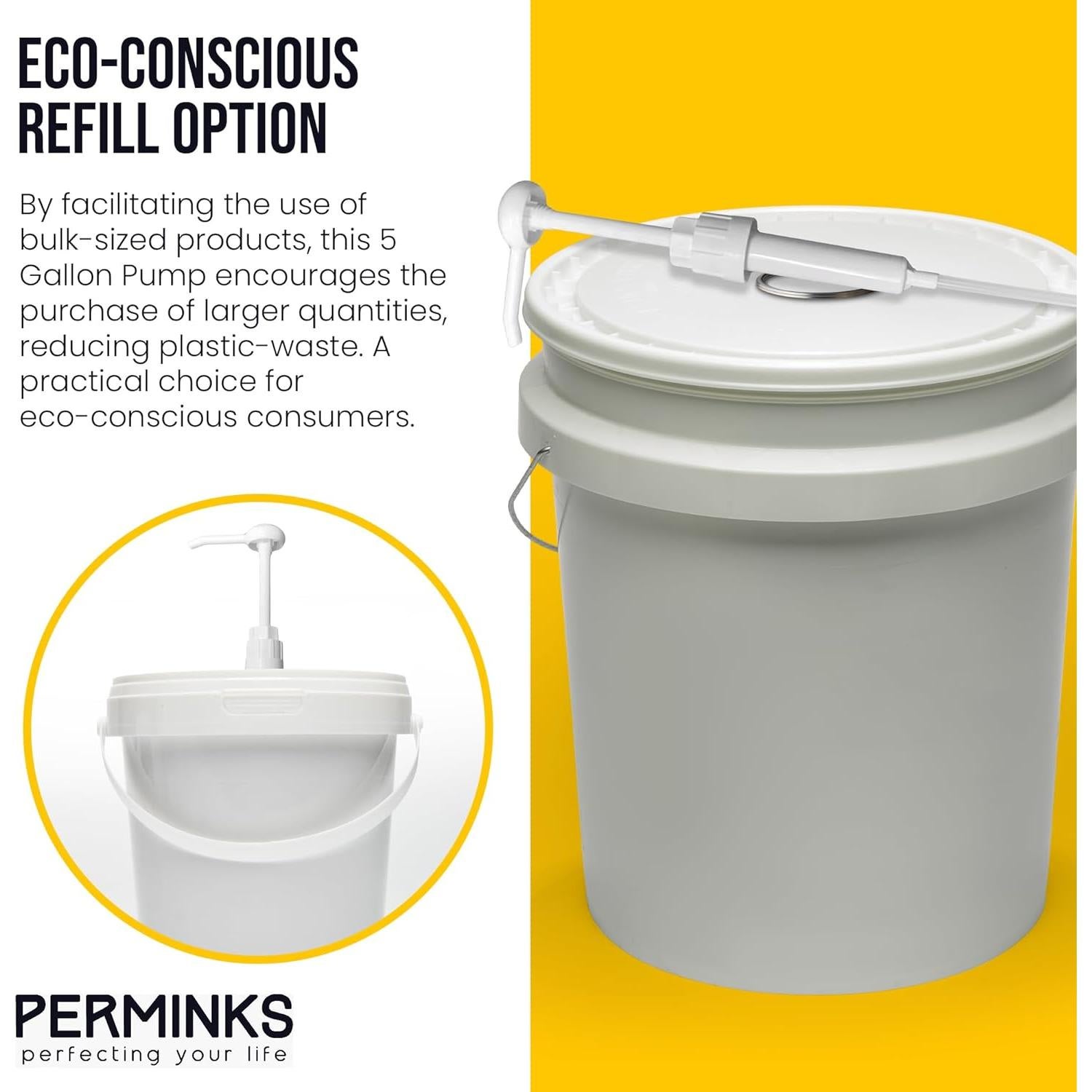 Dispensador de bomba 5 galones PERMINKS - Blanco, plástico