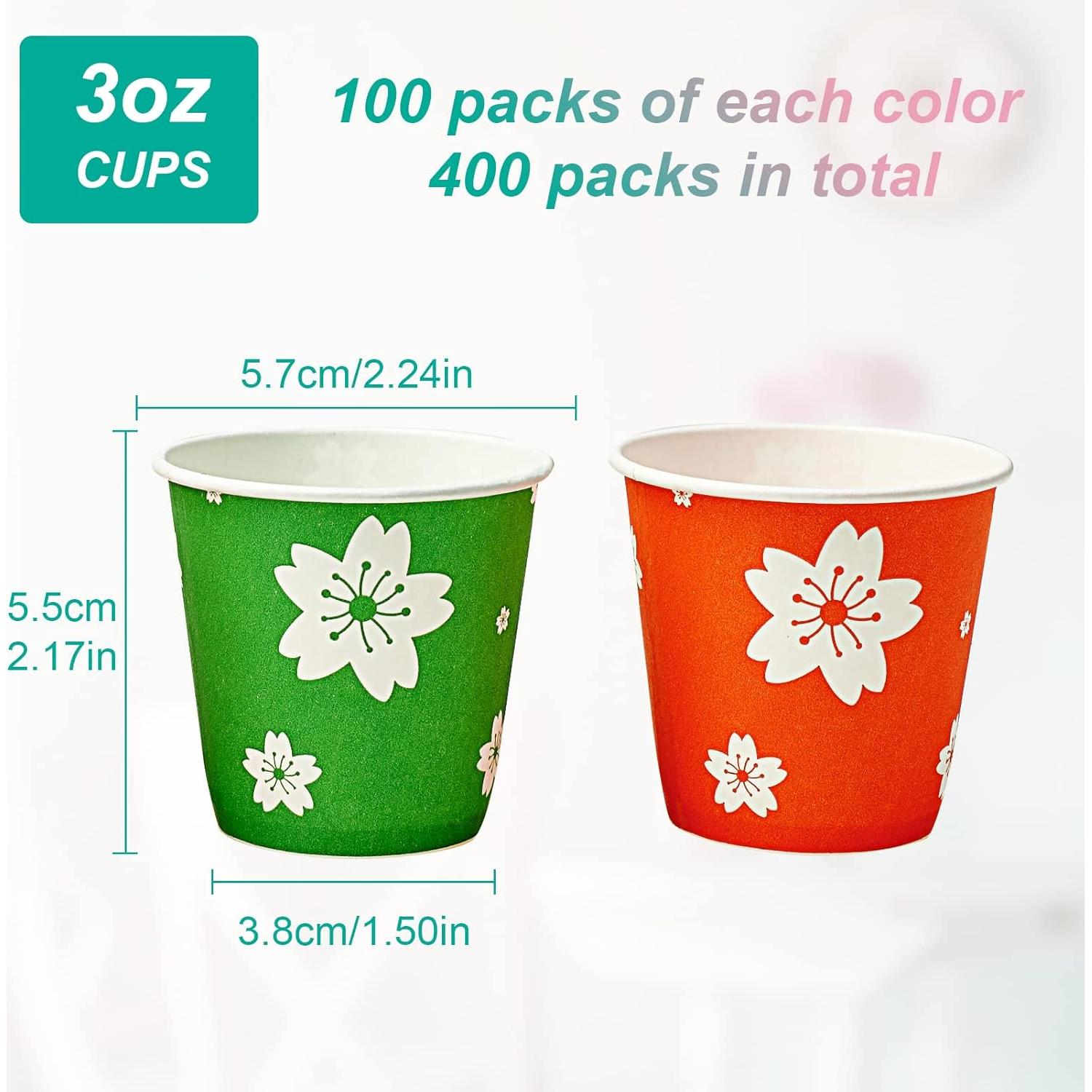 Vasos Desechables de Papel LITOPAK 400 Paquete 3oz Coloridos