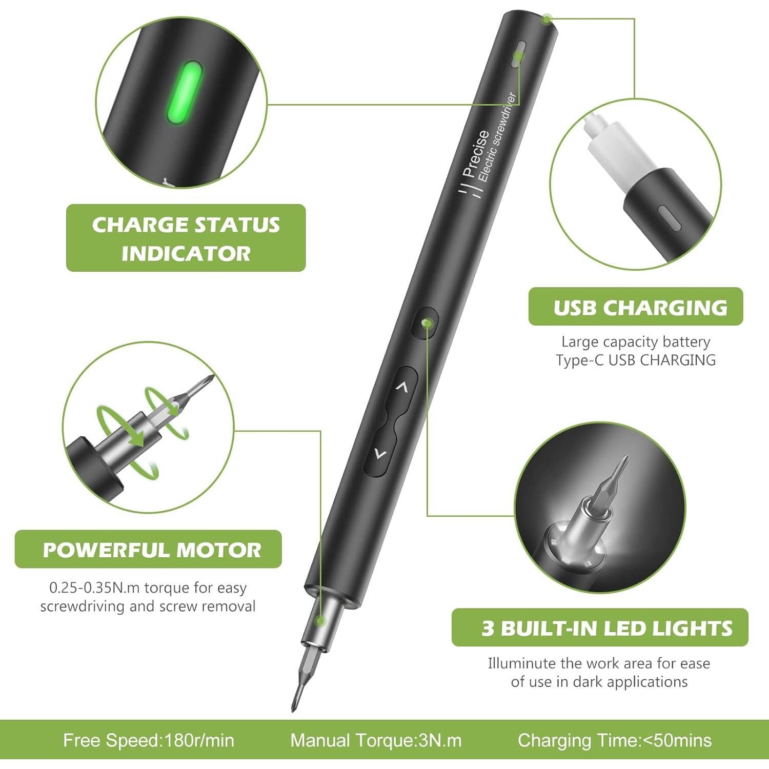 Destornillador Eléctrico de Precisión KeeKit 28 en 1 Recargable