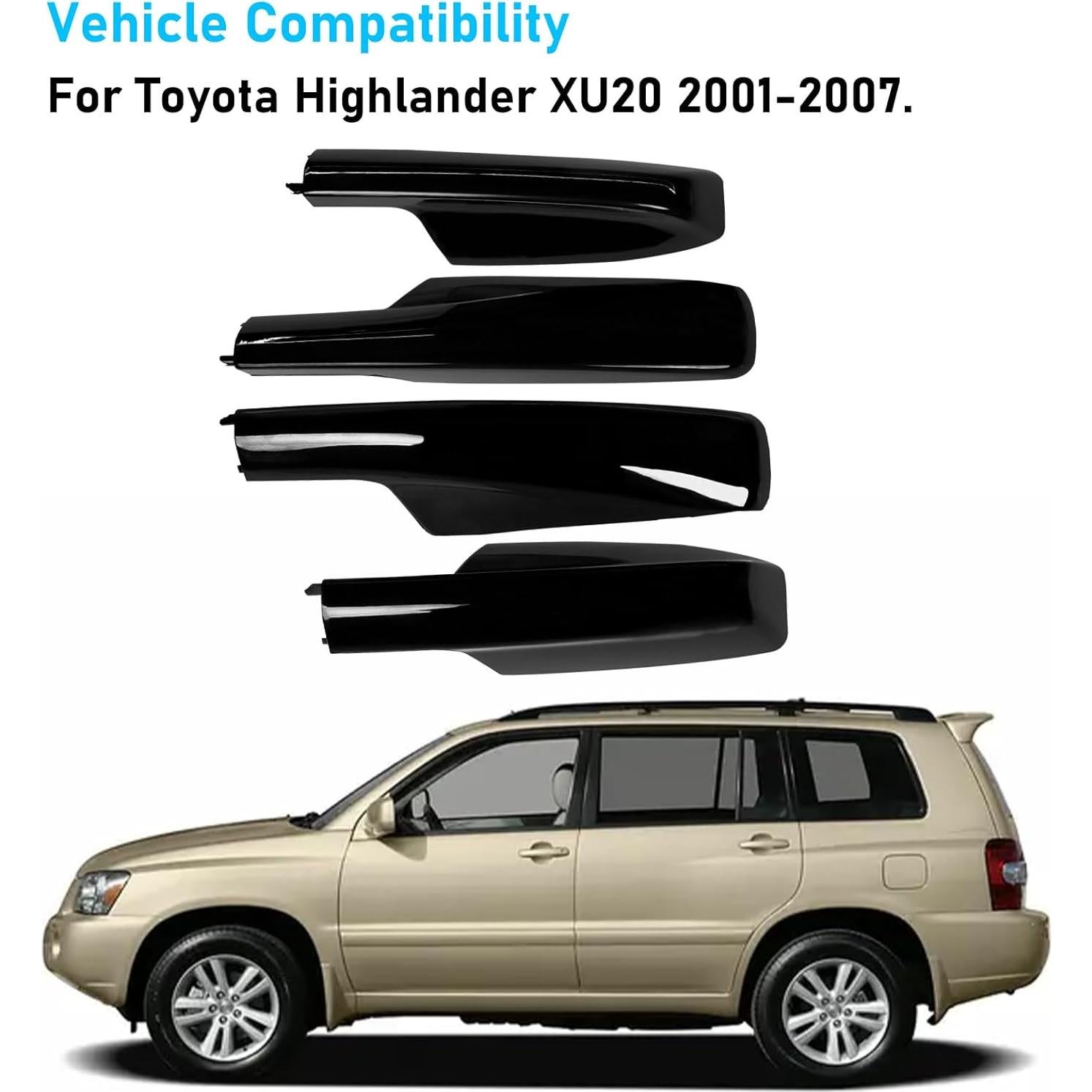 Cubiertas de Riel de Techo TTCR-II para Toyota Highlander 2001-2007