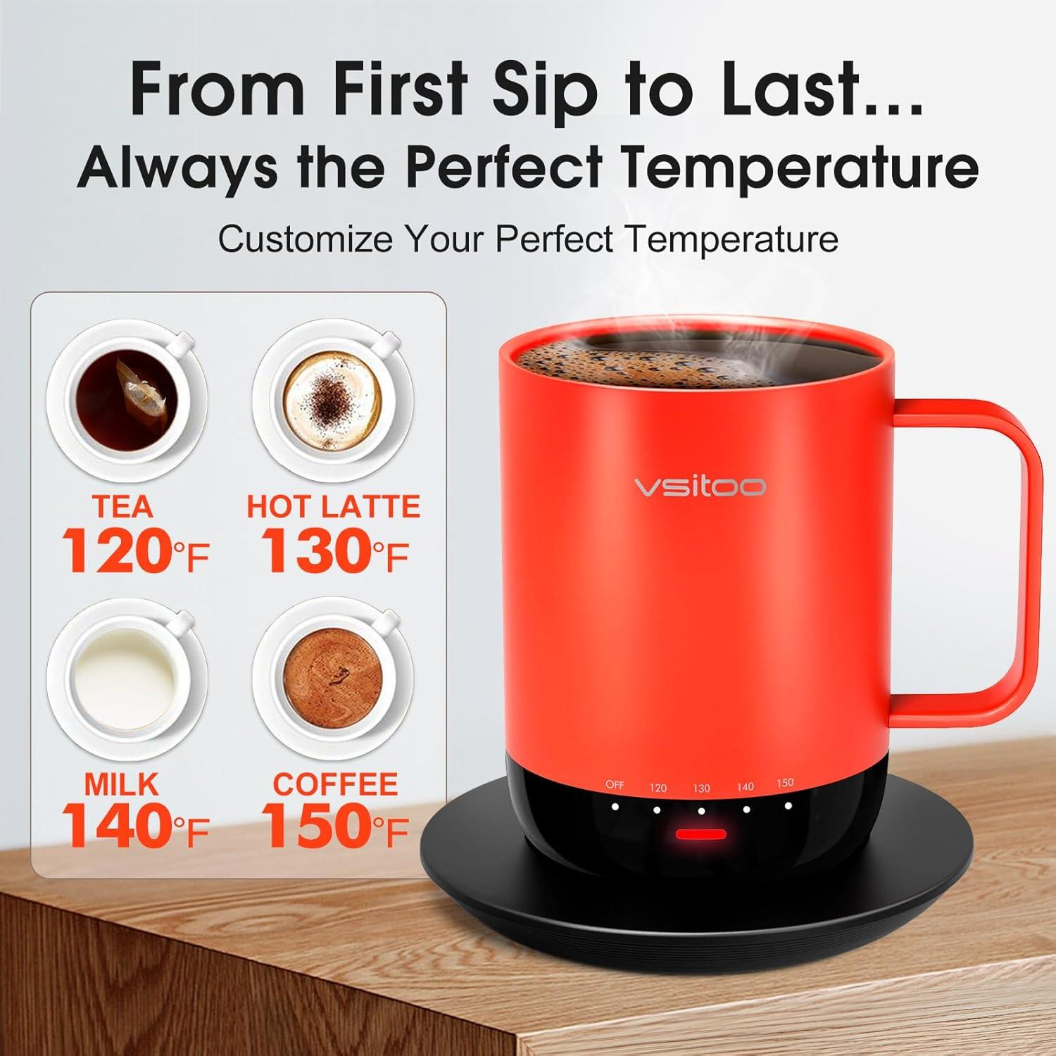 Taza Inteligente Autocalentable VSITOO S3 Pro 414 ml Rojo