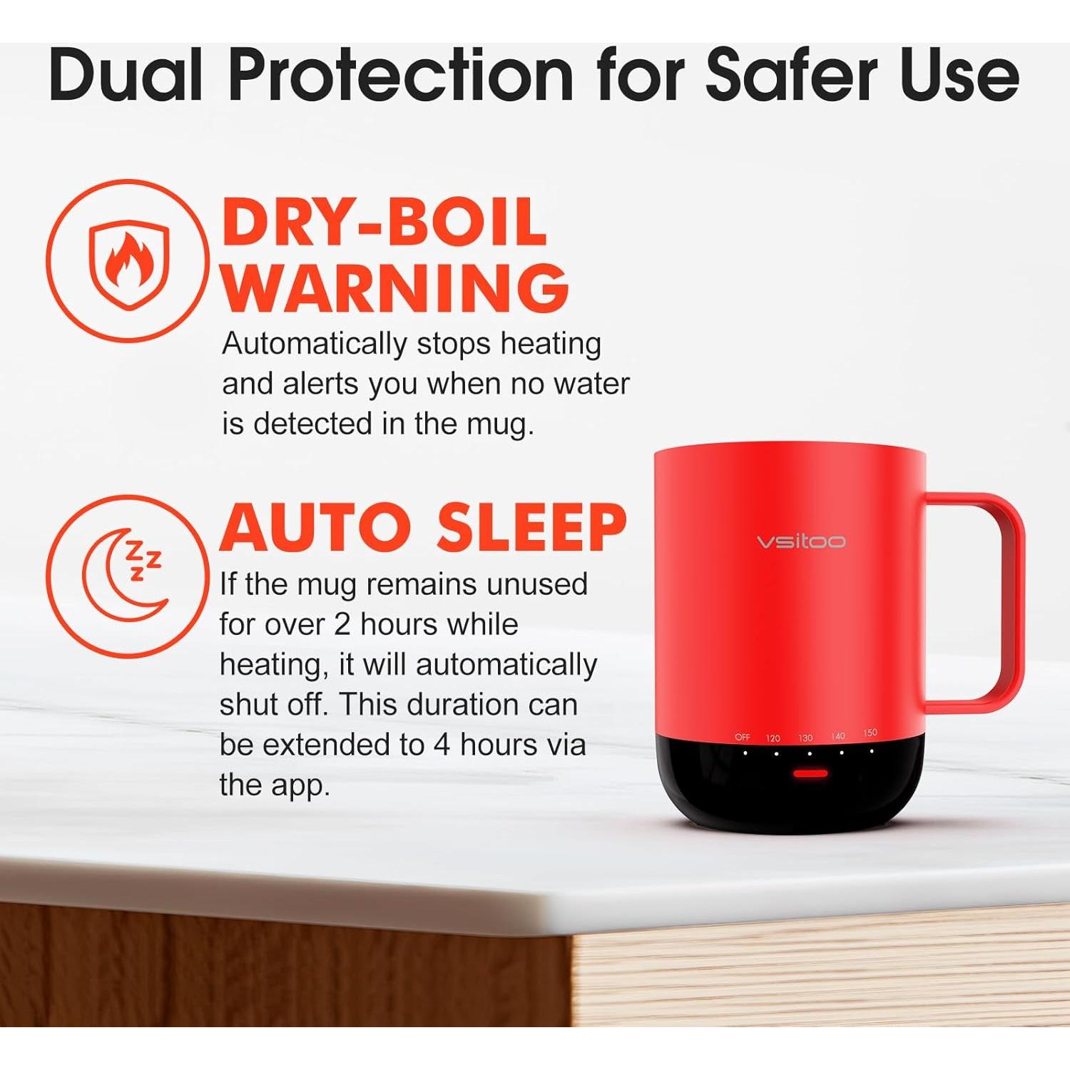 Taza Inteligente Autocalentable VSITOO S3 Pro 414 ml Rojo