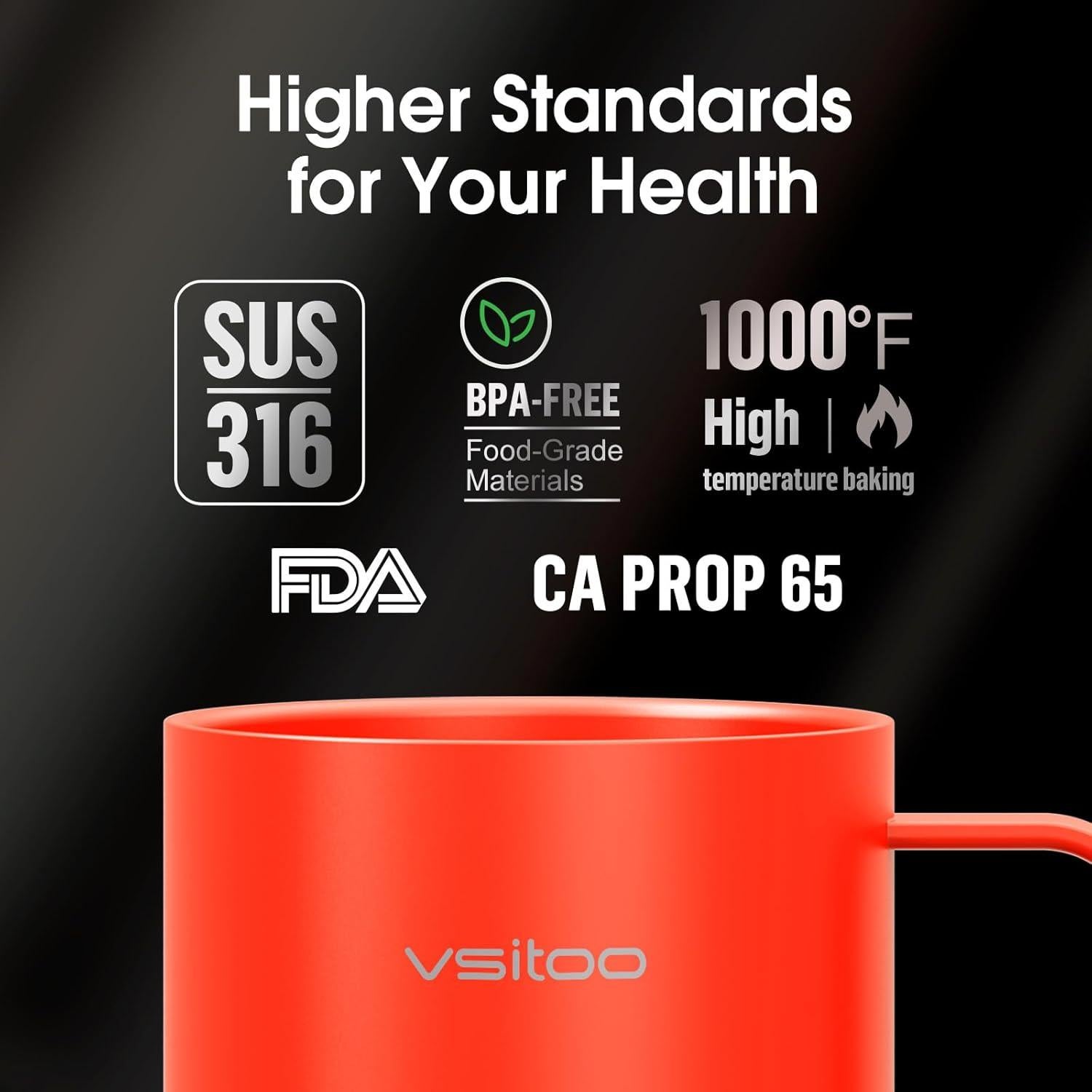 Taza Inteligente Autocalentable VSITOO S3 Pro 414 ml Rojo