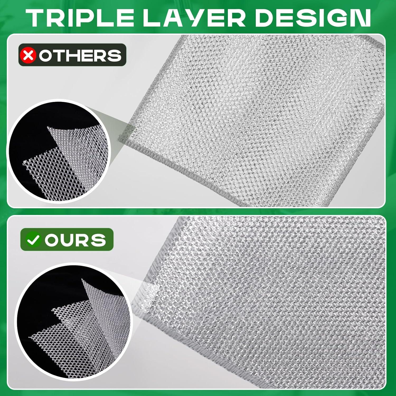 Paño de Cocina Reutilizable BrainKer 12 Pcs 3 Capas Sin Rayones