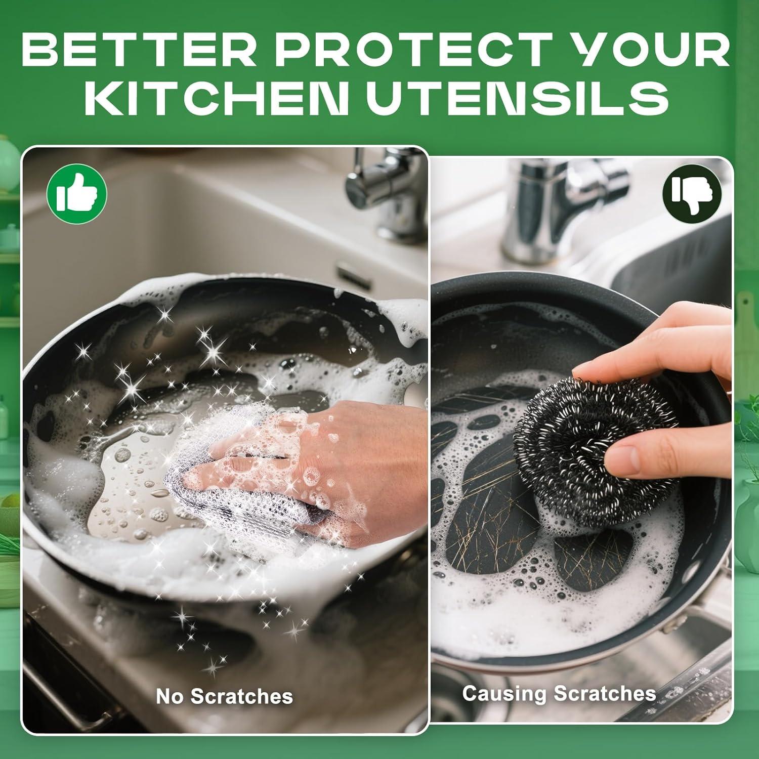 Paño de Cocina Reutilizable BrainKer 12 Pcs 3 Capas Sin Rayones