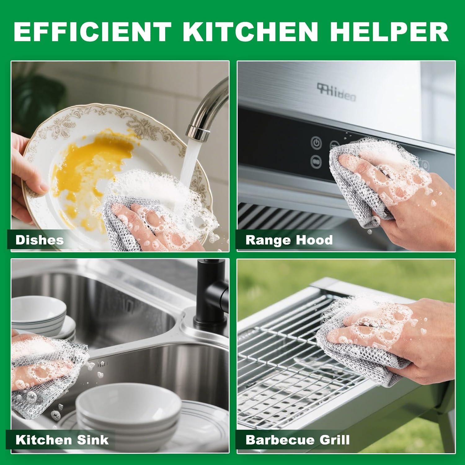 Paño de Cocina Reutilizable BrainKer 12 Pcs 3 Capas Sin Rayones