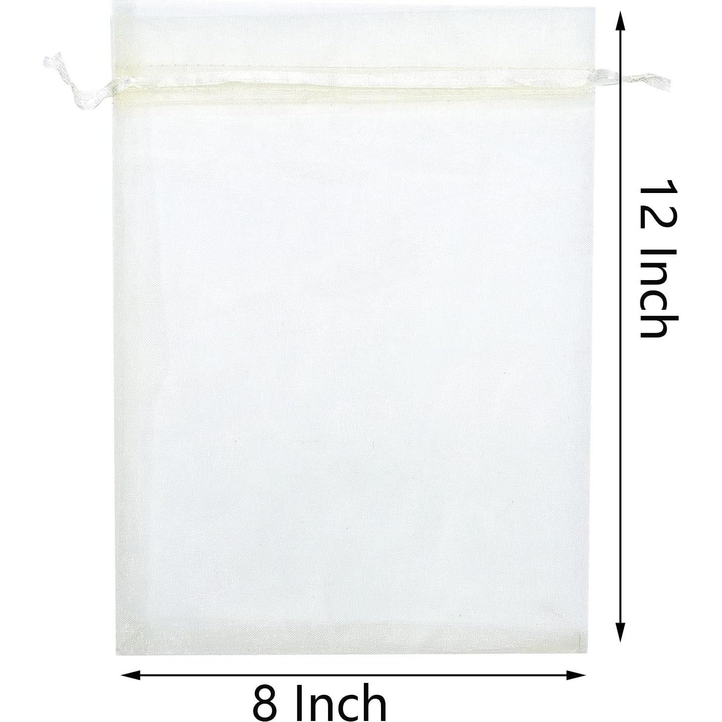 25 Bolsas de Organza Beige 20x30 cm con Cierre para Regalos