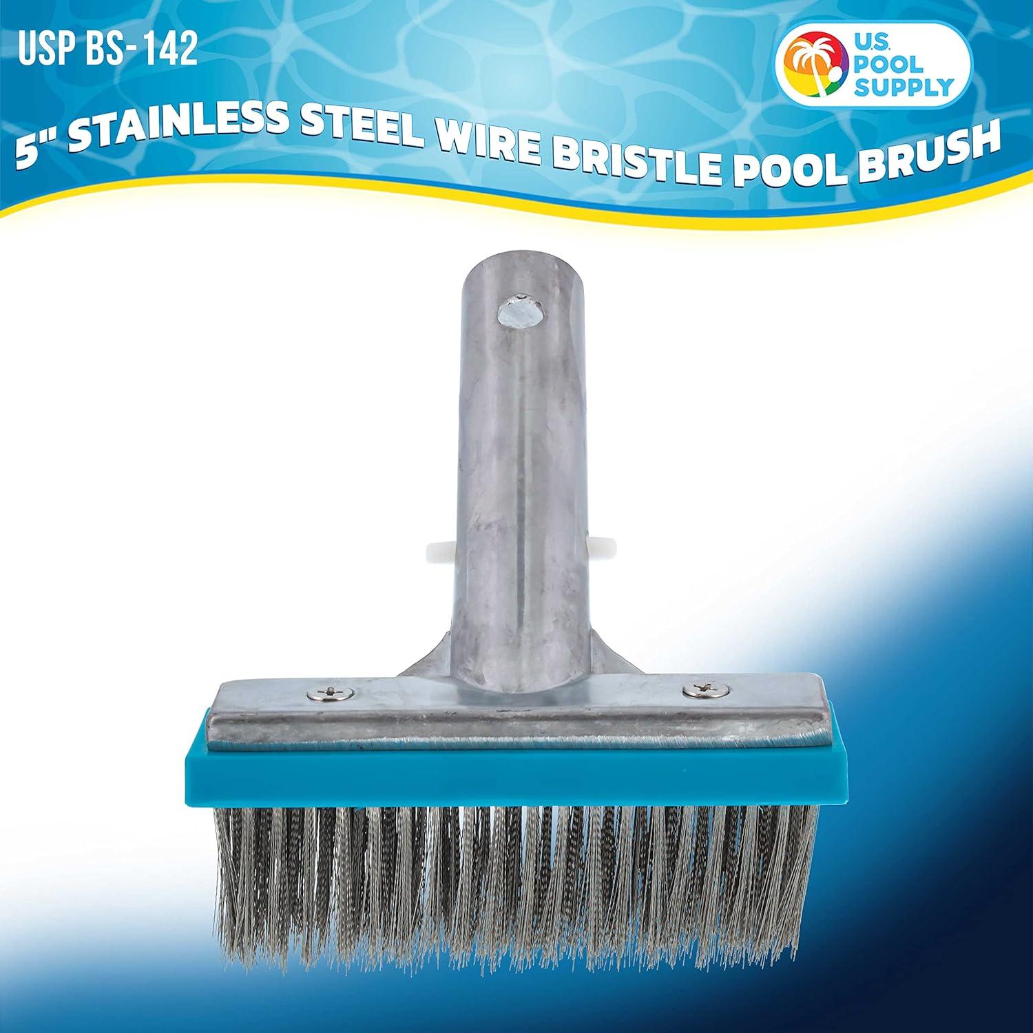 Cepillo de piscina U.S. Pool Supply 12.7 cm acero inoxidable