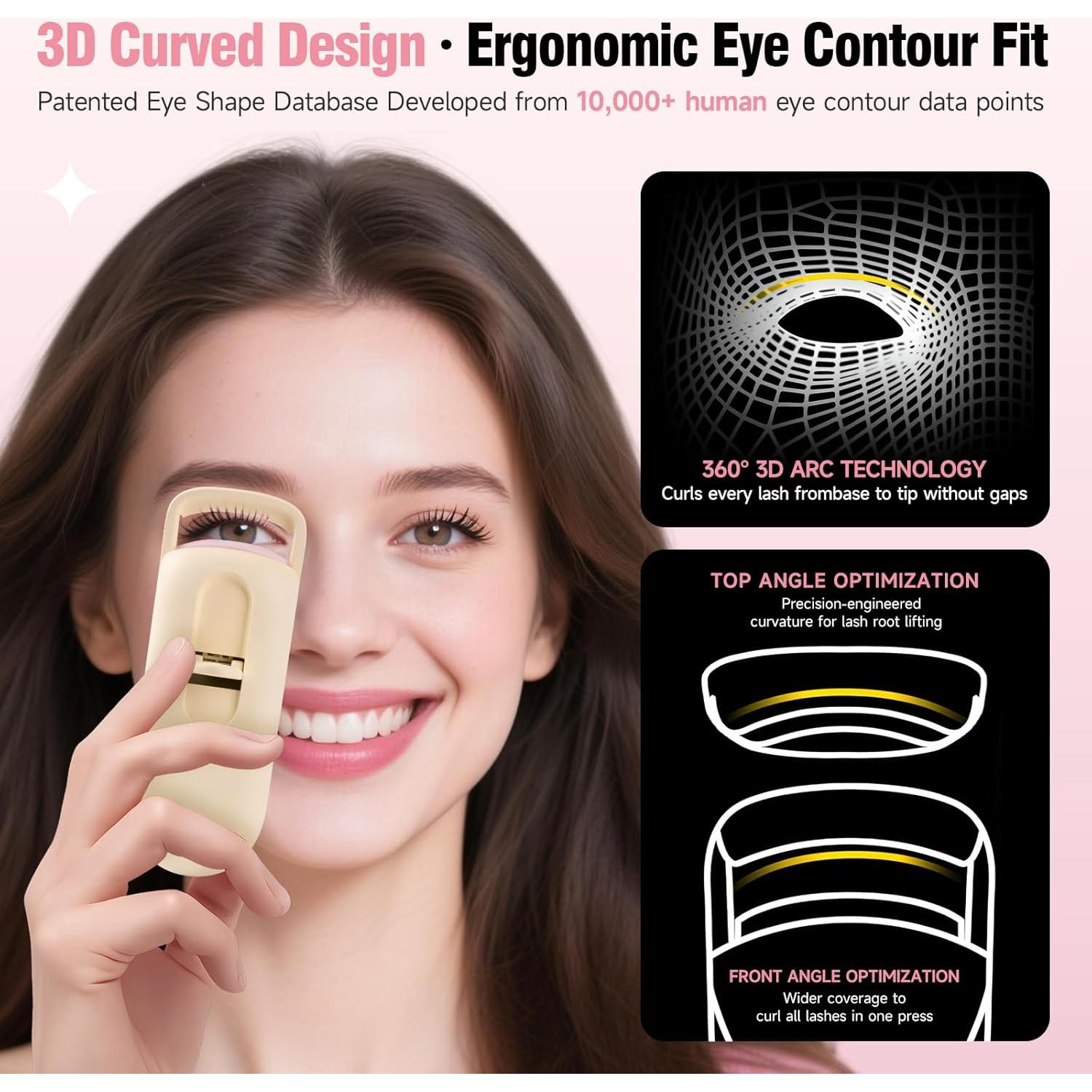 Rizador de Pestañas Calentado DUDUDU Mini Portátil 4.3"