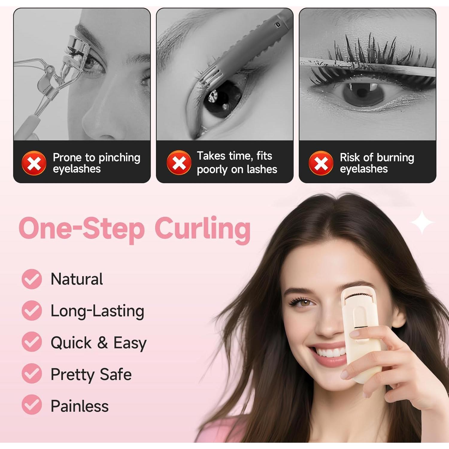 Rizador de Pestañas Calentado DUDUDU Mini Portátil 4.3"