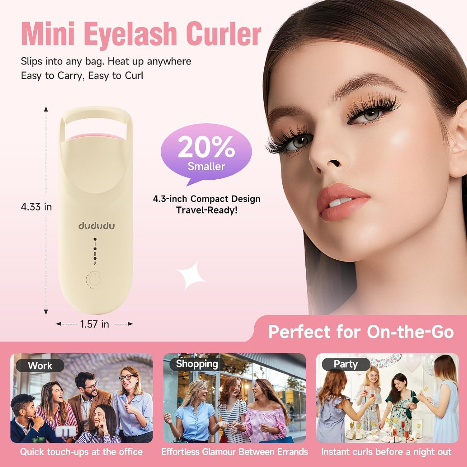 Rizador de Pestañas Calentado DUDUDU Mini Portátil 4.3"