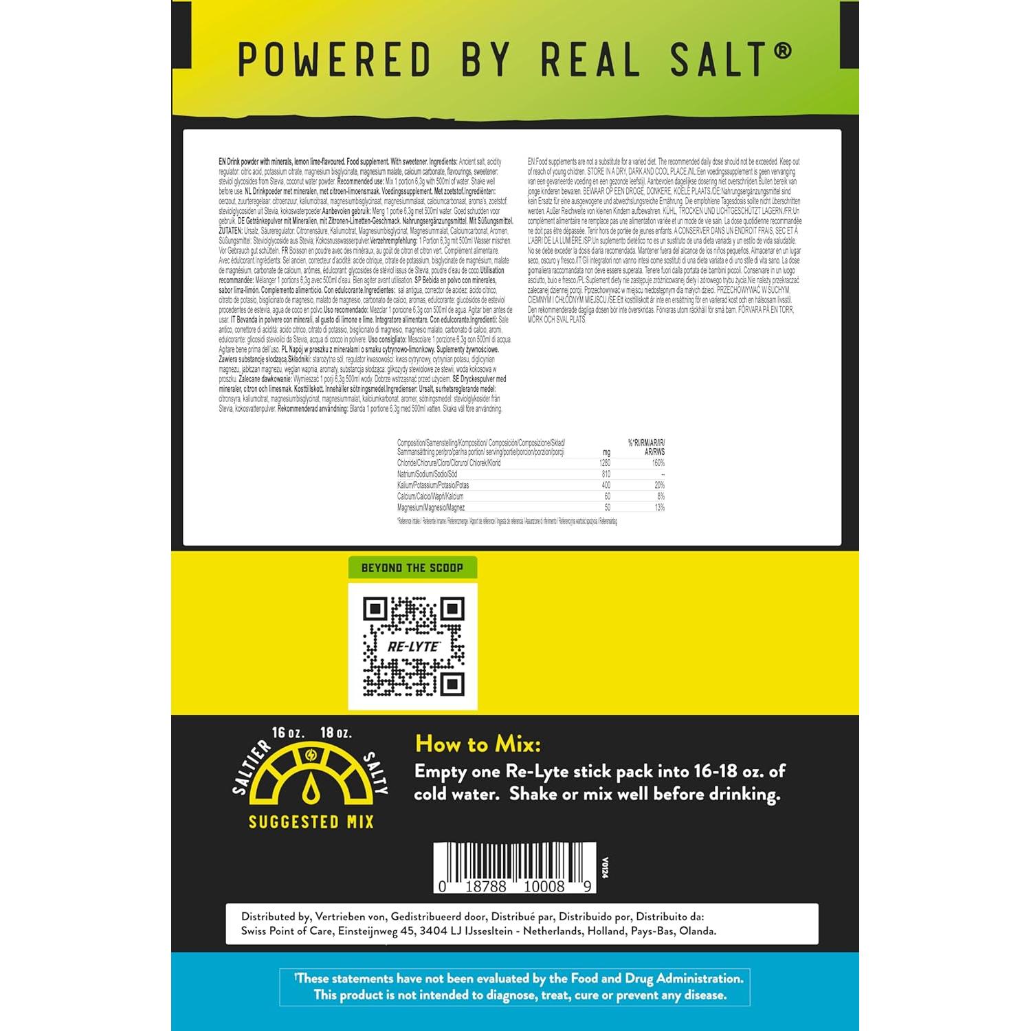 REDMOND Re-Lyte Bebida Electrolítica en Polvo Limón Lima 30 Stick