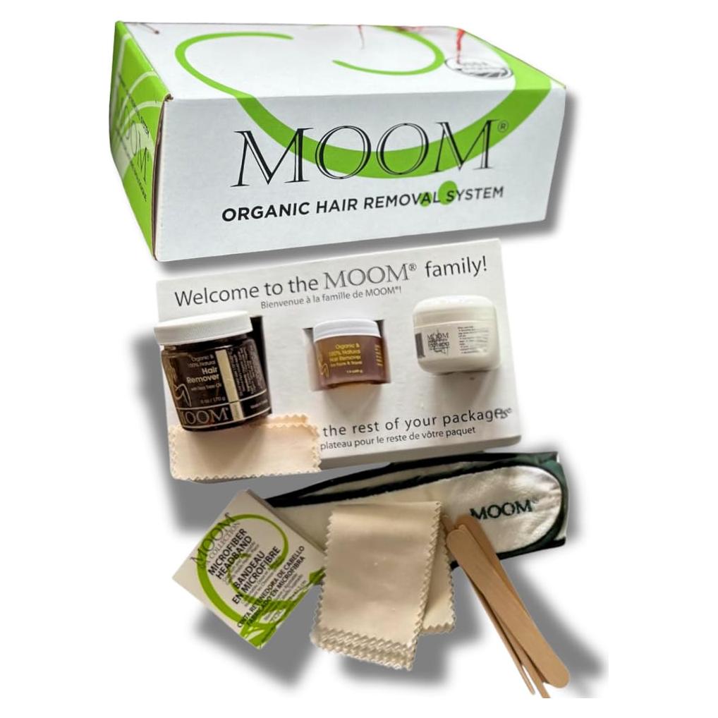 Kit de Cera Orgánica MOOM 170g - Eliminación de Vello Facial y Corporal