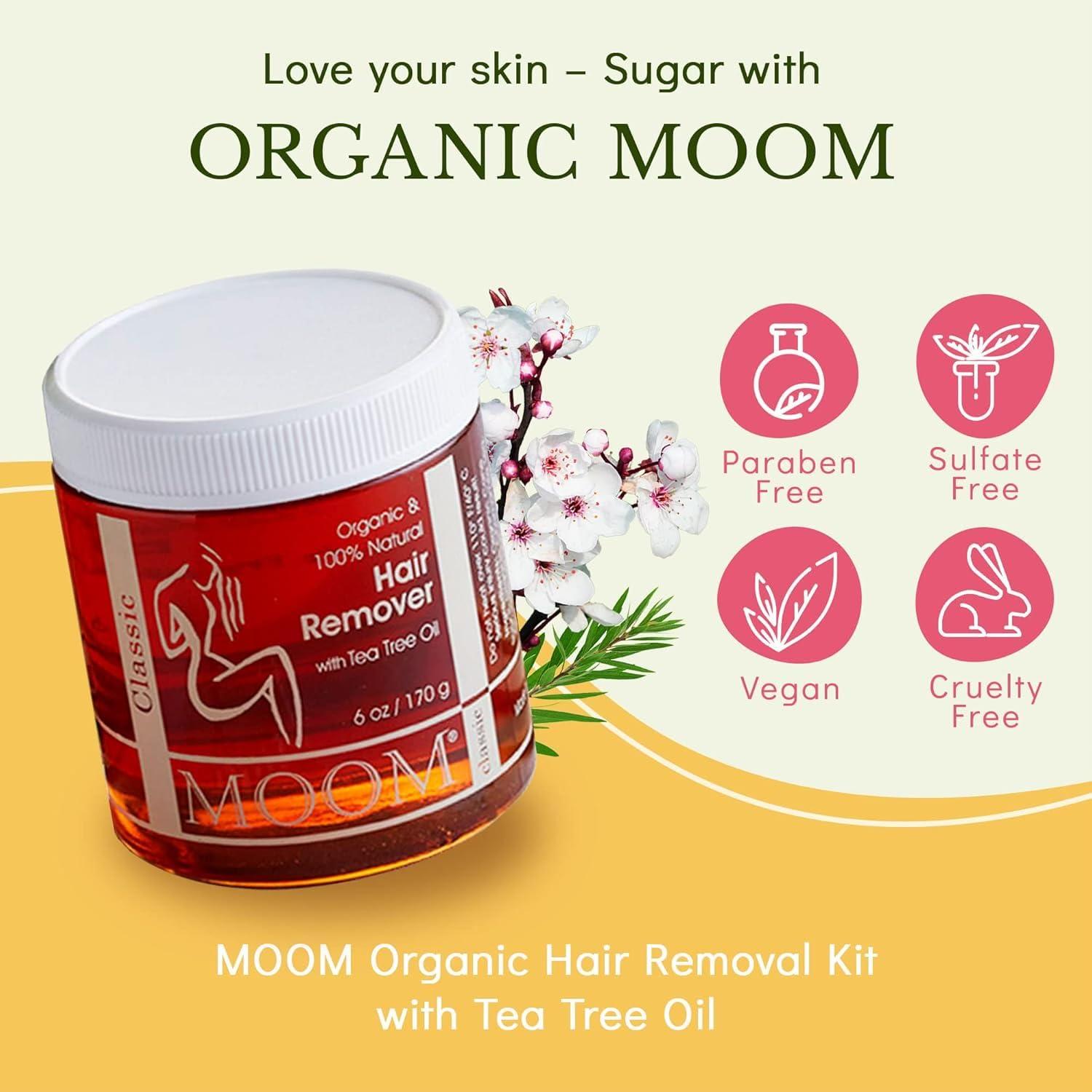 Kit de Cera Orgánica MOOM 170g - Eliminación de Vello Facial y Corporal