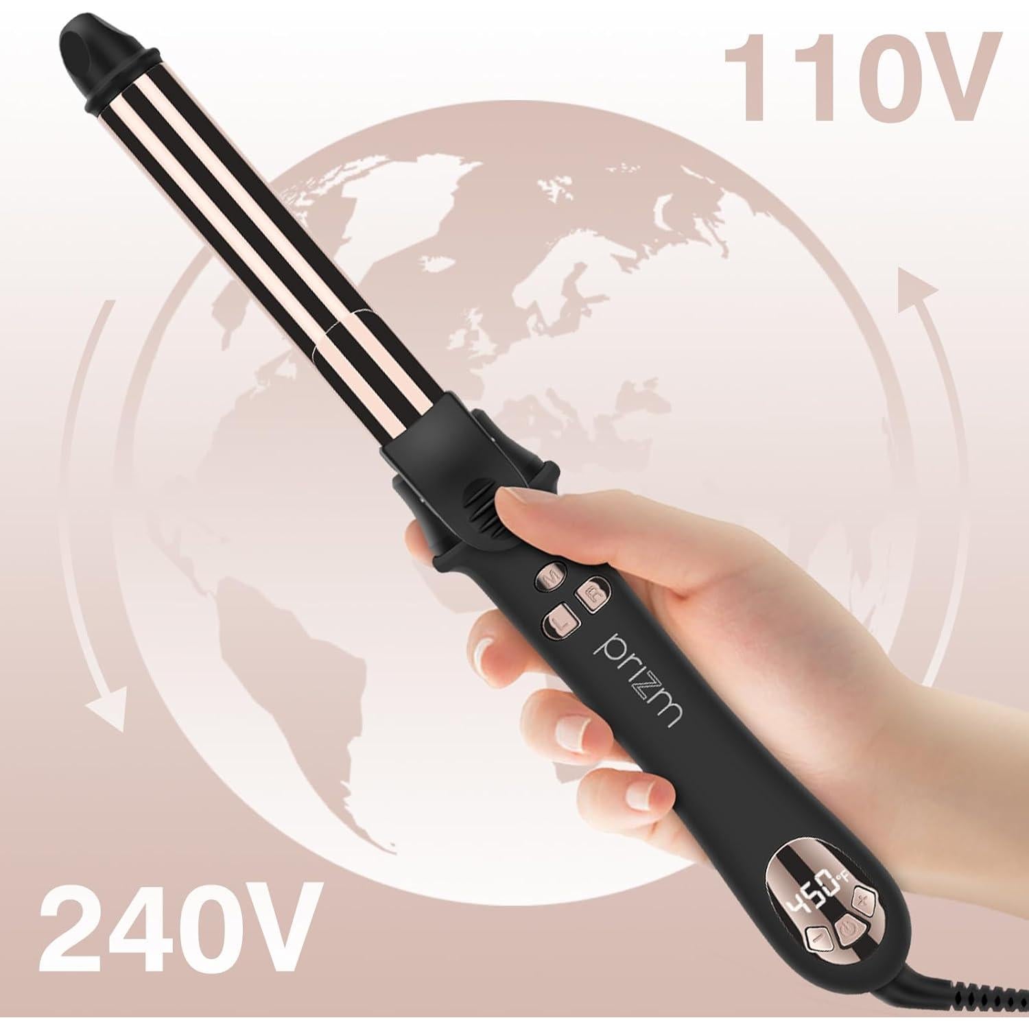 Plancha de Rizar Automática Prizm 1" Titanio Nano 11 Temperaturas