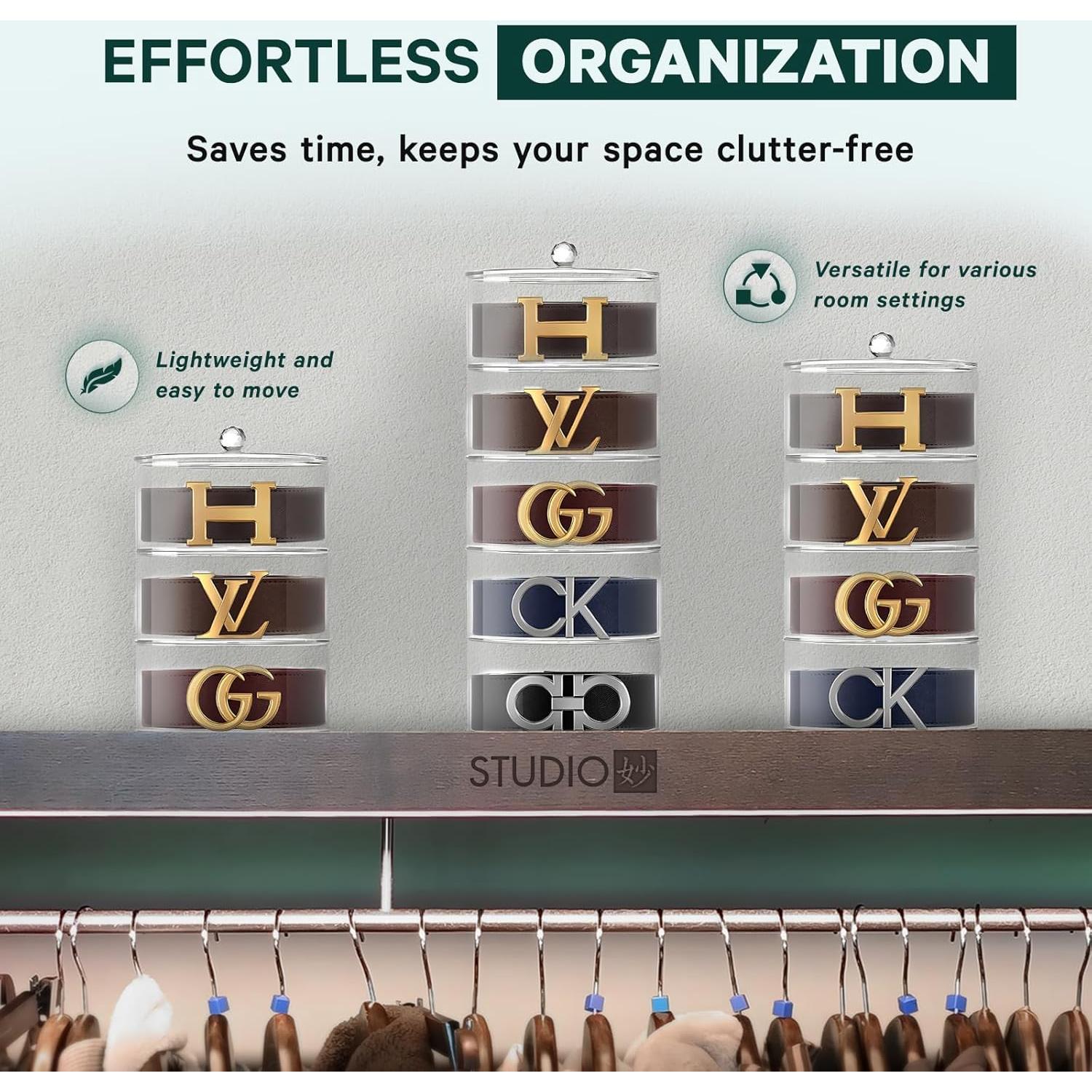 Organizador de Cinturones Acrílico STUDIO MYO 4 Capas Transparente