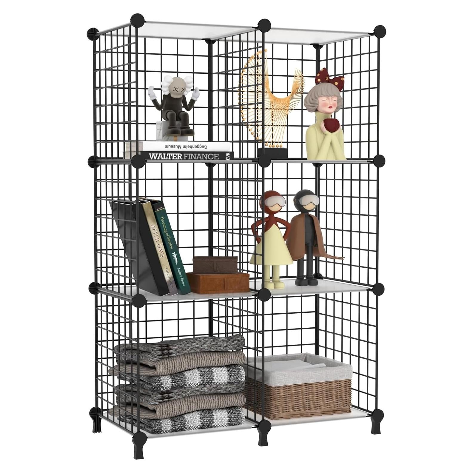 Organizador de Almacenamiento AWTATOS 6 Cubos Apilables Negro