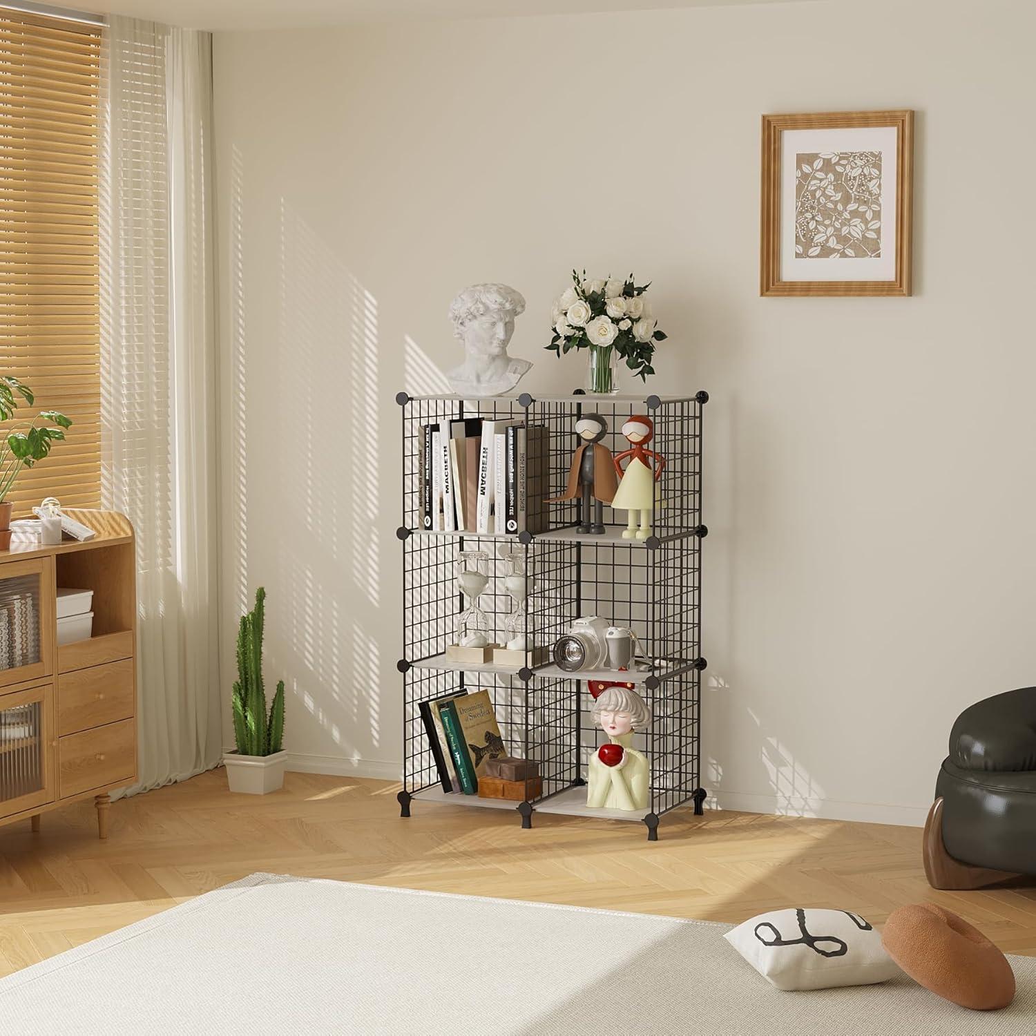 Organizador de Almacenamiento AWTATOS 6 Cubos Apilables Negro