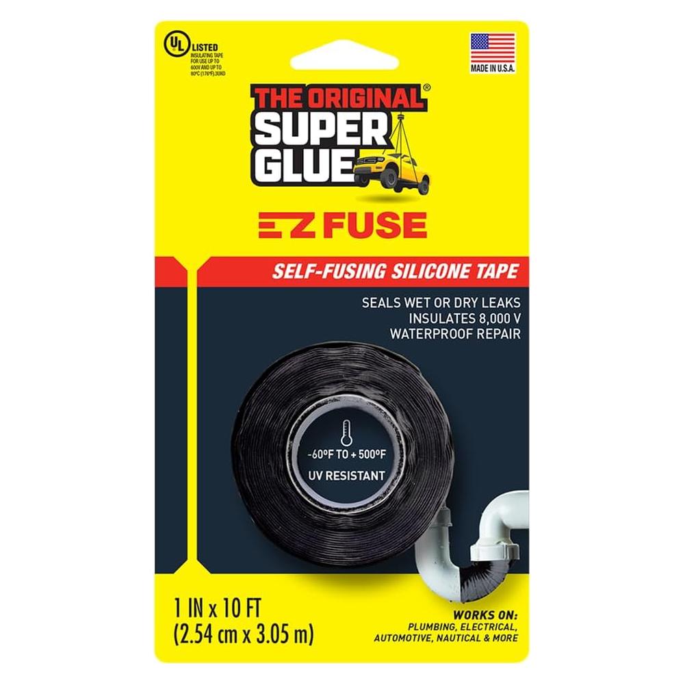 Cinta E-Z Fuse Super Glue 15408 Negra 3.05 m Resistente UV