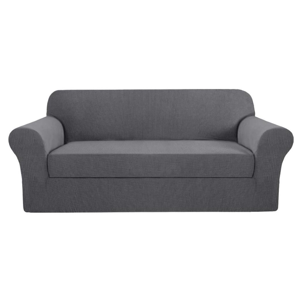 Funda de Sofá 2 Piezas H.VERSAILTEX Gris Carbón Ajuste Perfecto