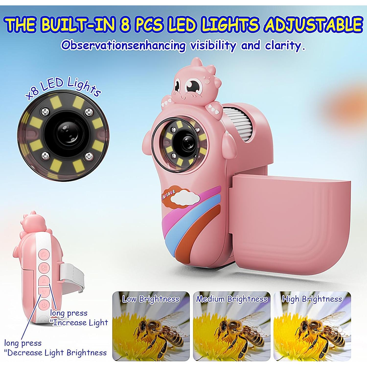 Microscopio de Mano Pozifu Rosa 1000X Aumento HD 2"