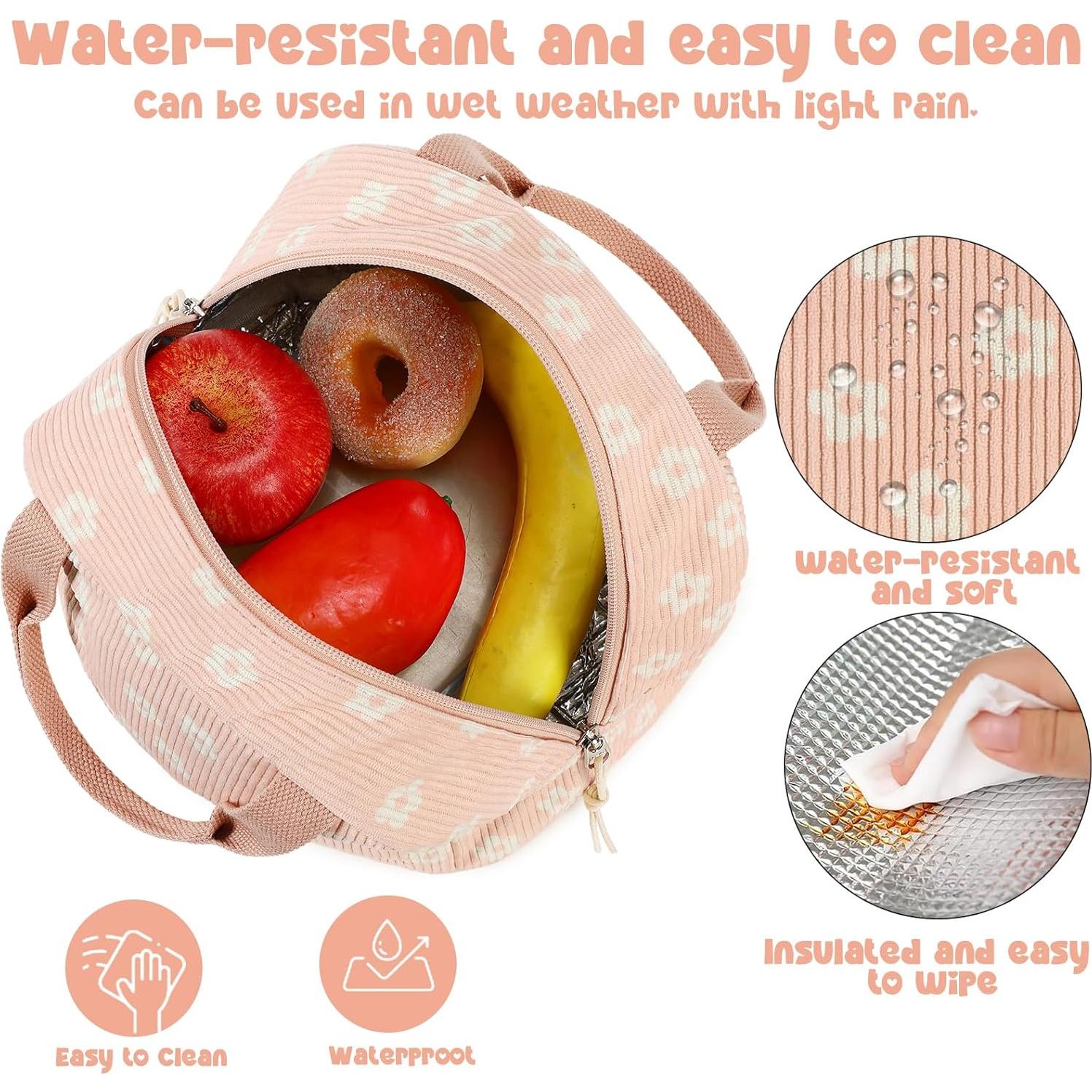 Bolsa de Almuerzo Aislada Bluboon Rosa 27x16x22cm Reutilizable