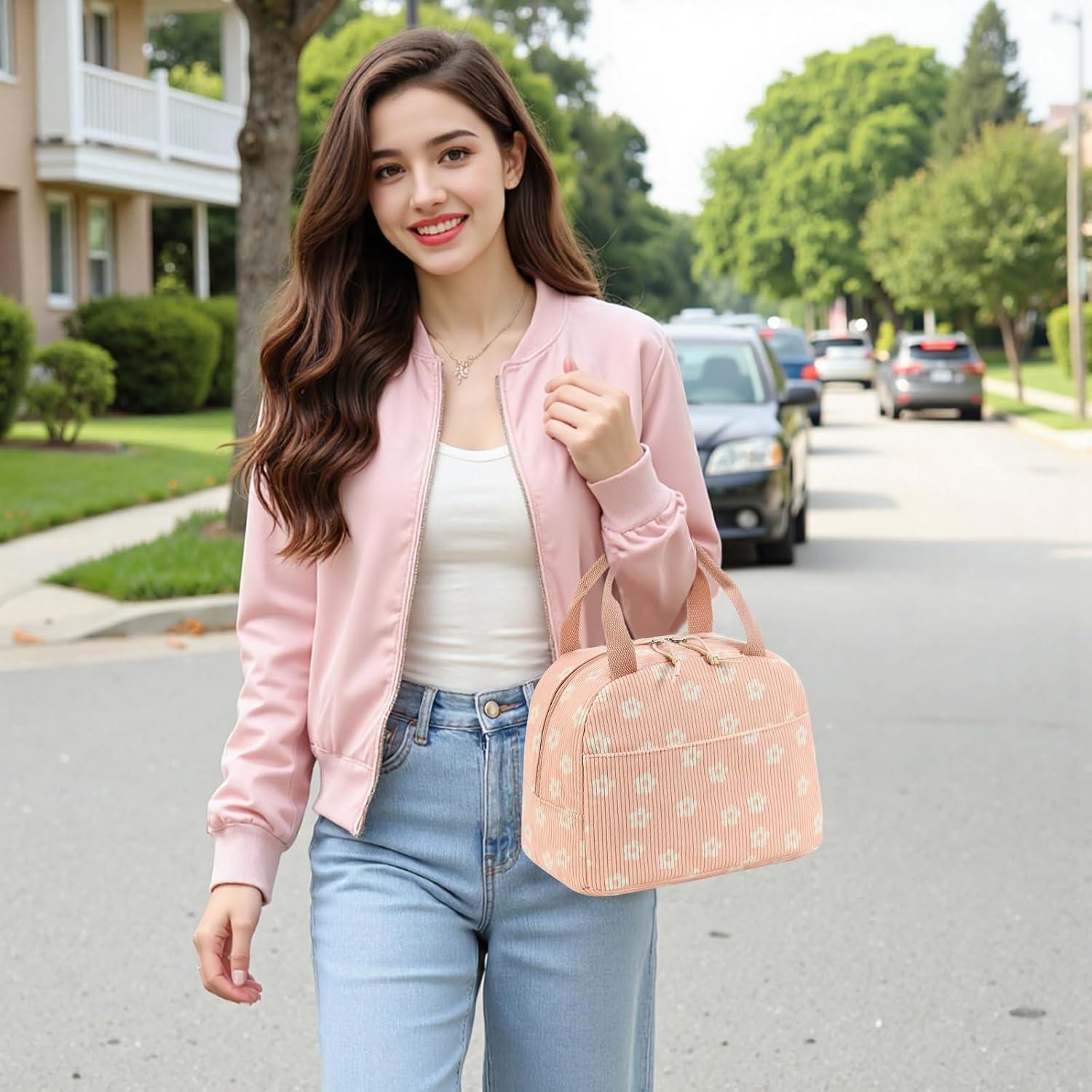 Bolsa de Almuerzo Aislada Bluboon Rosa 27x16x22cm Reutilizable