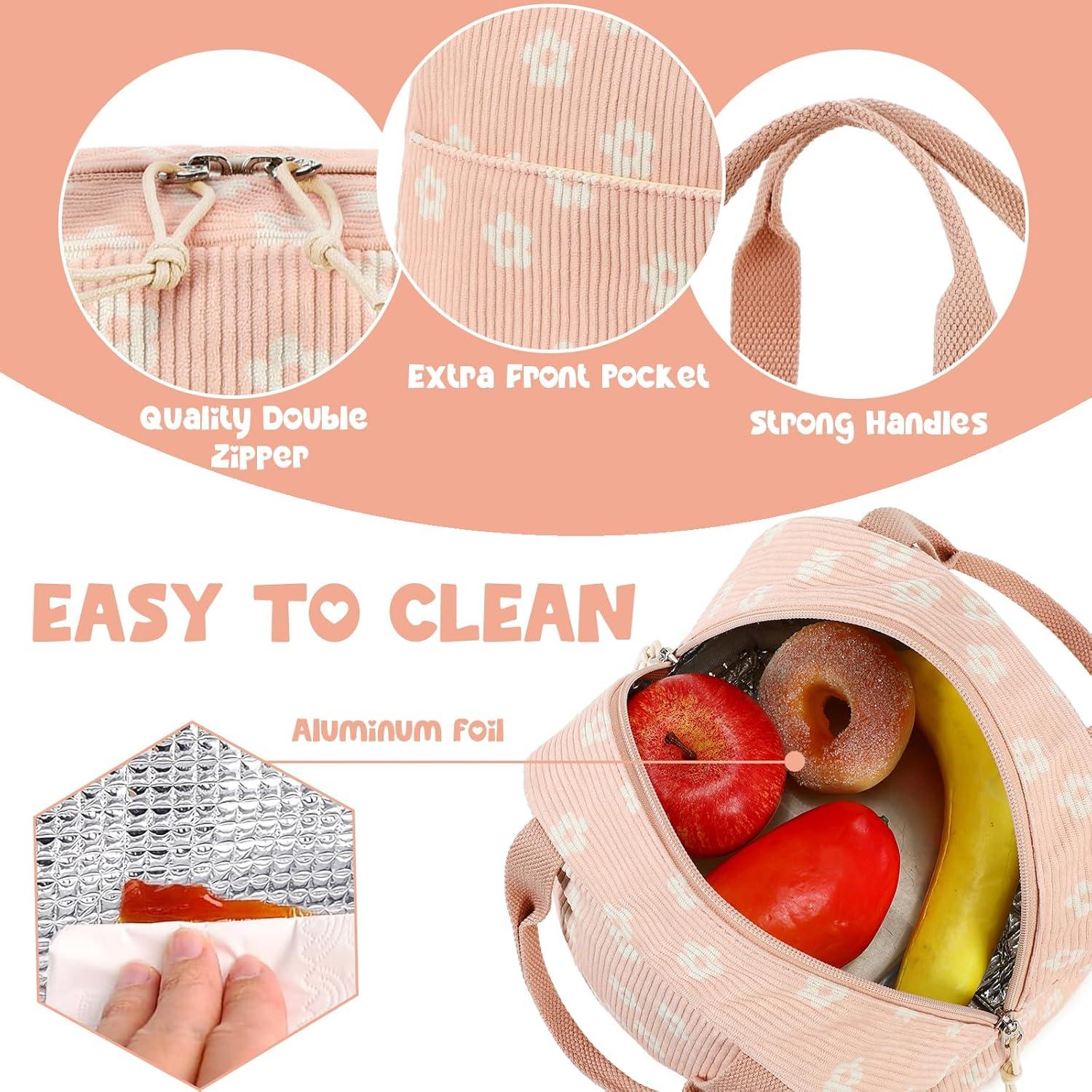 Bolsa de Almuerzo Aislada Bluboon Rosa 27x16x22cm Reutilizable