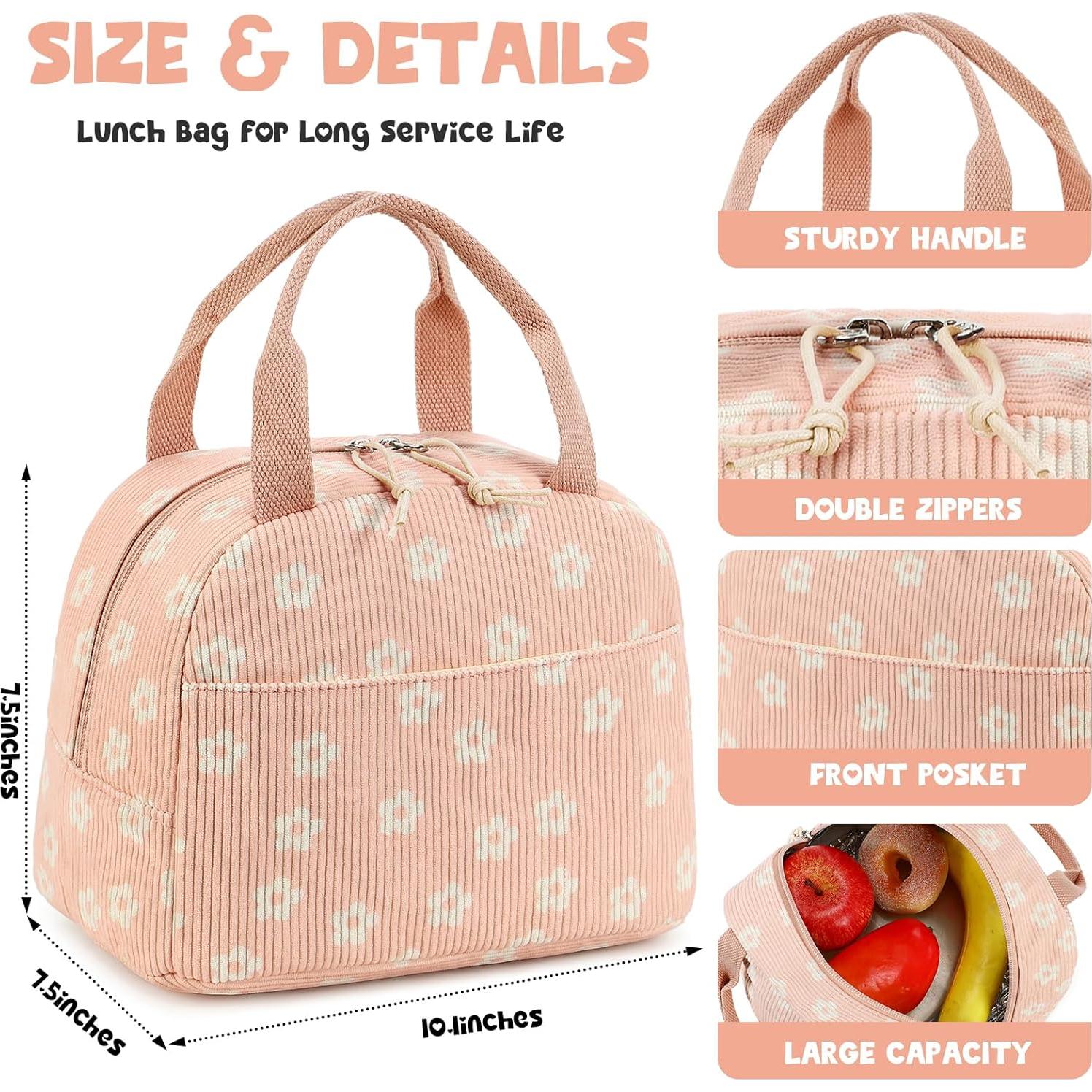 Bolsa de Almuerzo Aislada Bluboon Rosa 27x16x22cm Reutilizable