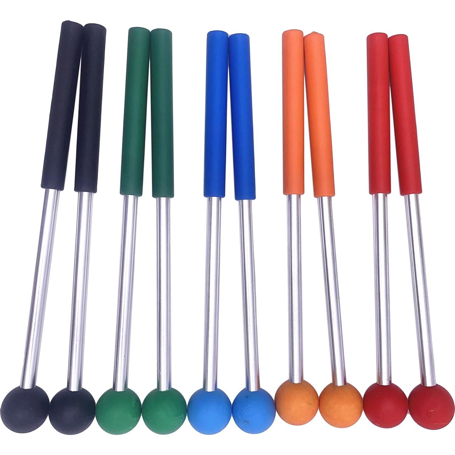 Mazas de Xilófono de Goma Negra - 23 cm - 1 Par