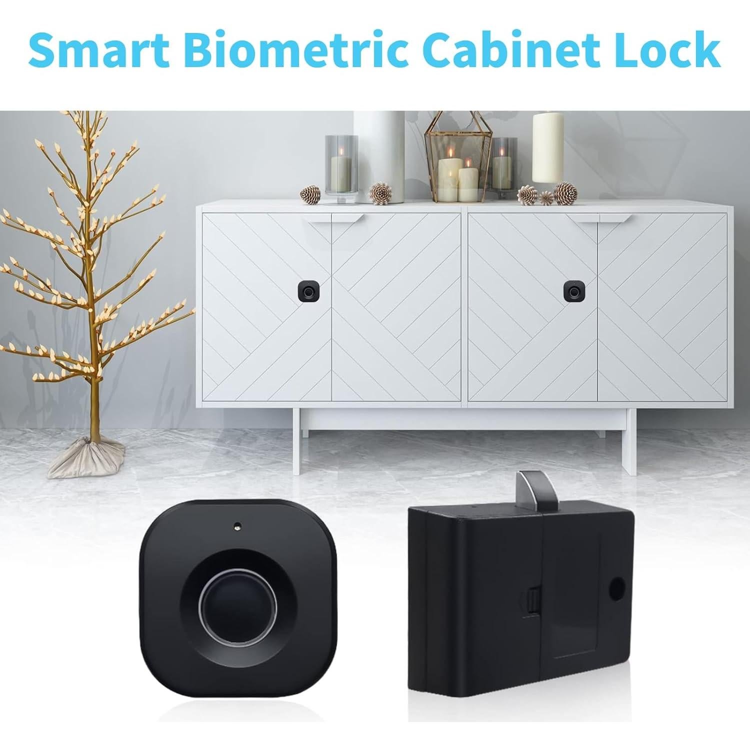 Cerradura Biométrica Diyeeni para Gabinete Blanca - Sin Llave