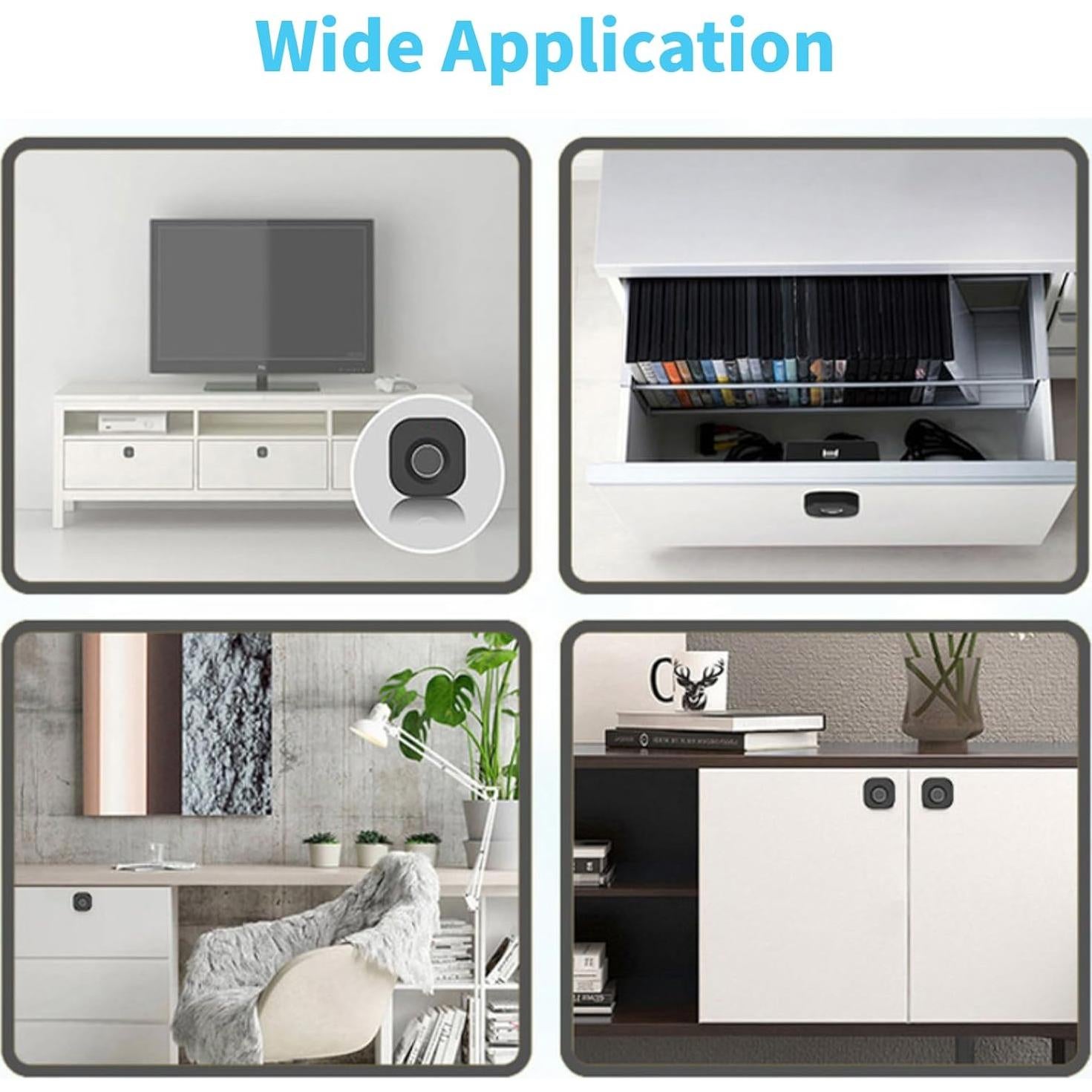 Cerradura Biométrica Diyeeni para Gabinete Blanca - Sin Llave