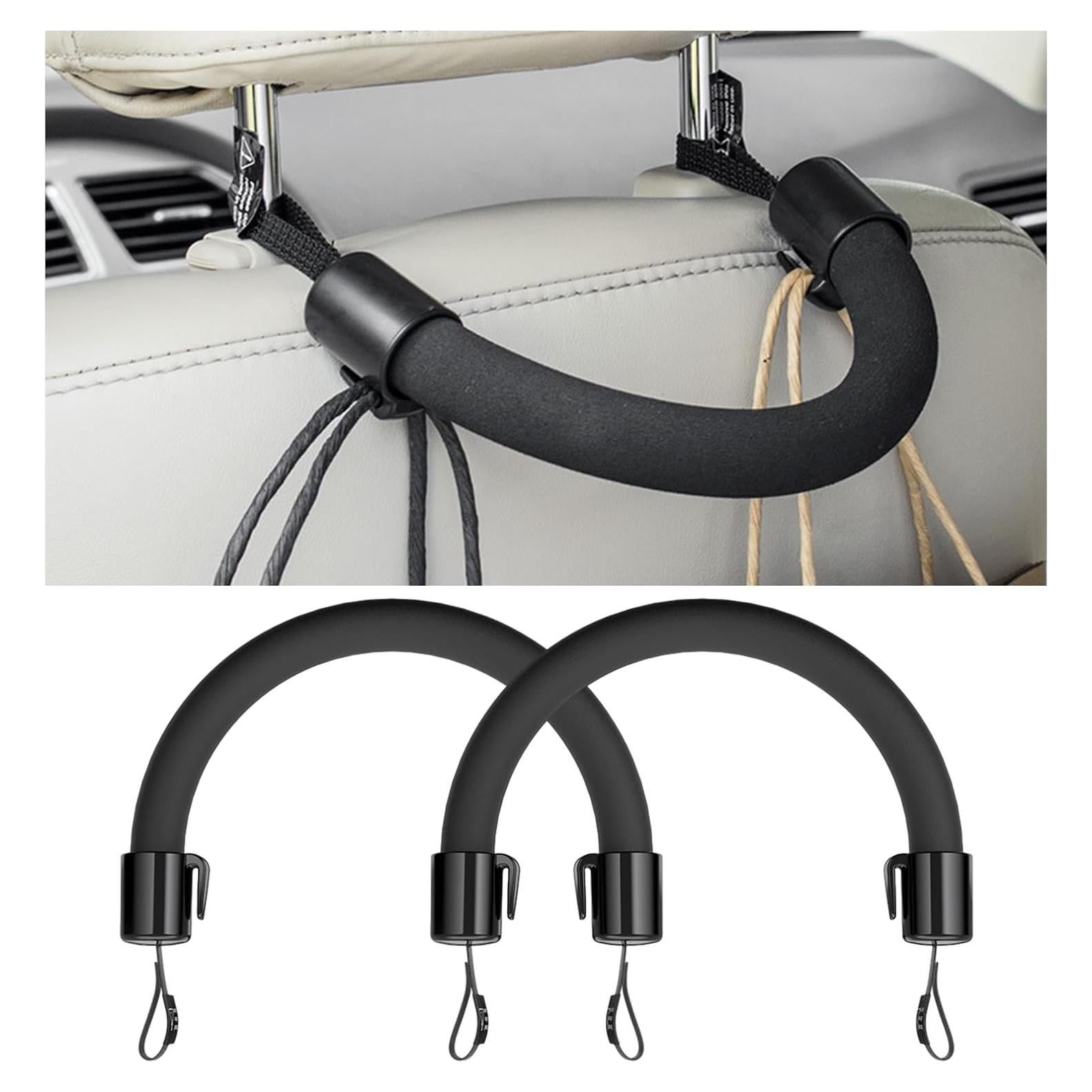 Agarre de Reposacabezas de Coche Dickno 2 PCS Negro