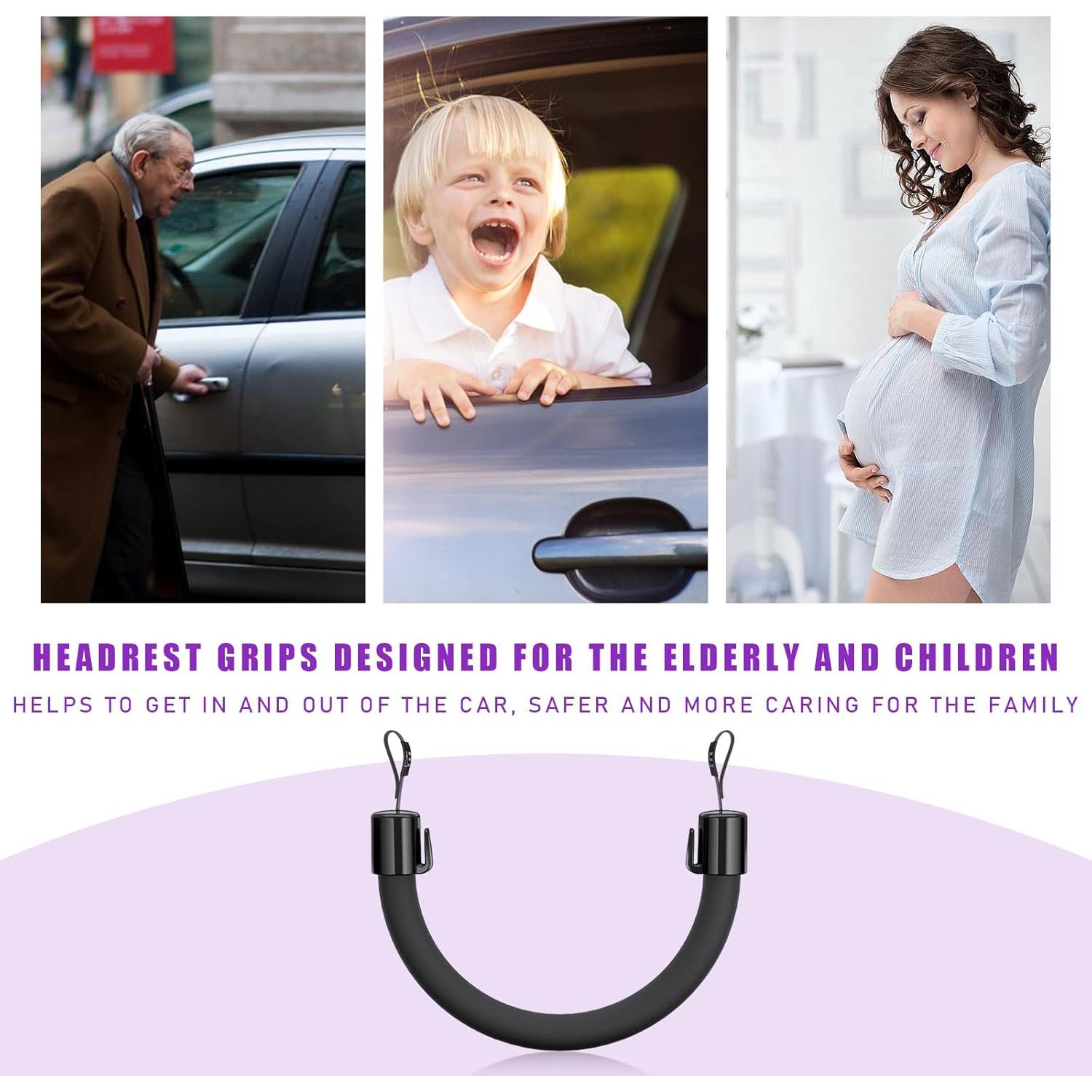 Agarre de Reposacabezas de Coche Dickno 2 PCS Negro