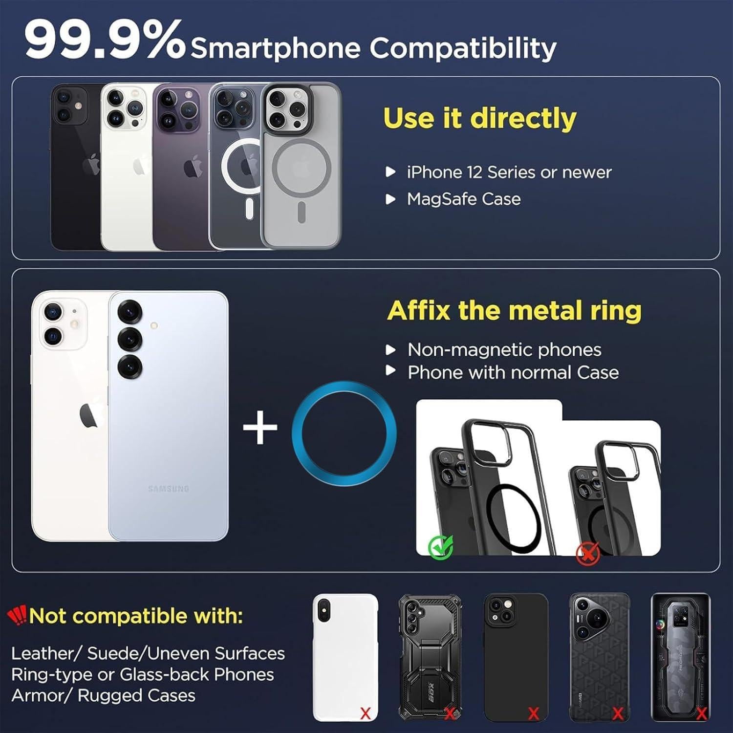 Soporte Magnético para Auto SYNTRIFYX K007 360° Negro