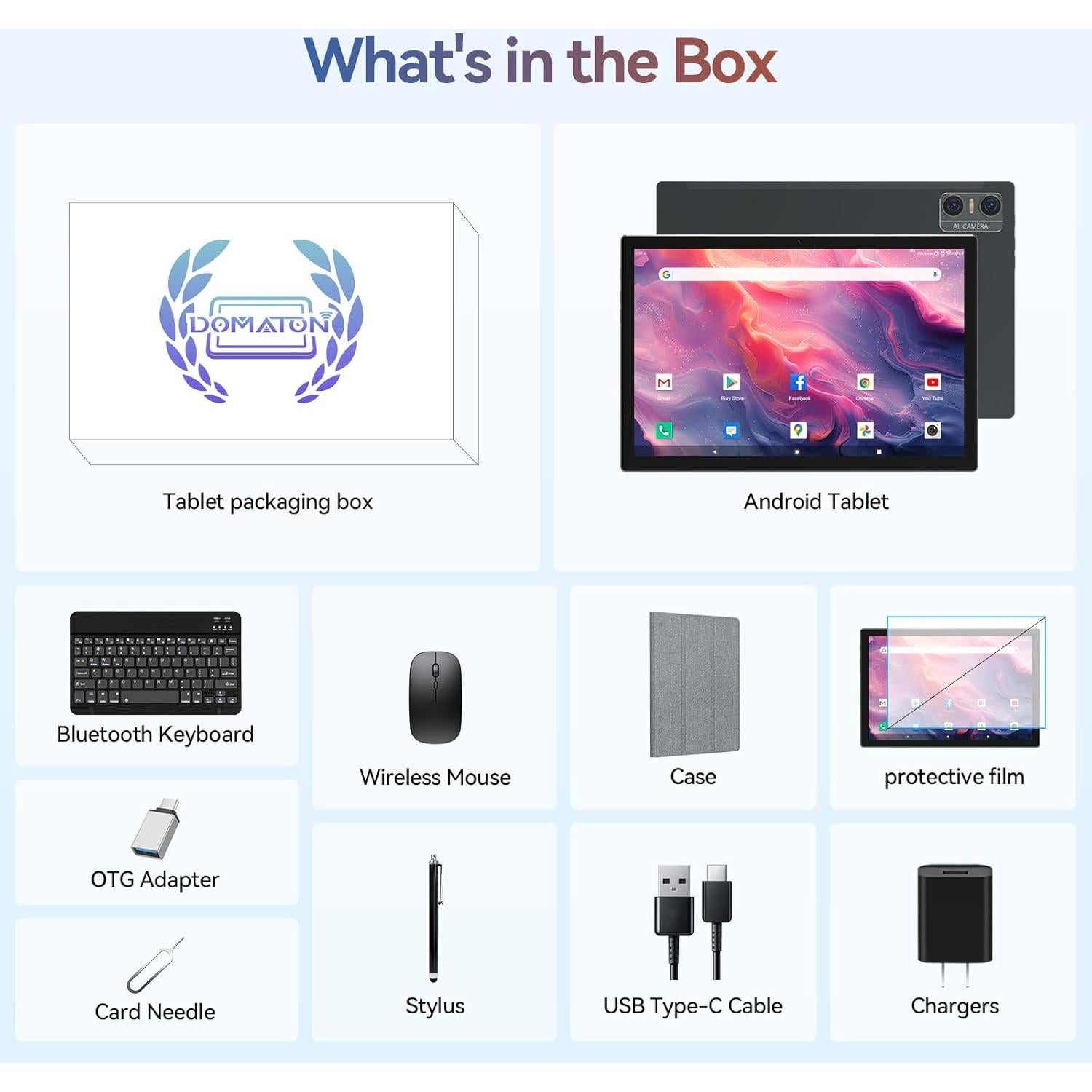 Tableta DOMATON D105 10.1" Android 14 64GB 1TB Expandible