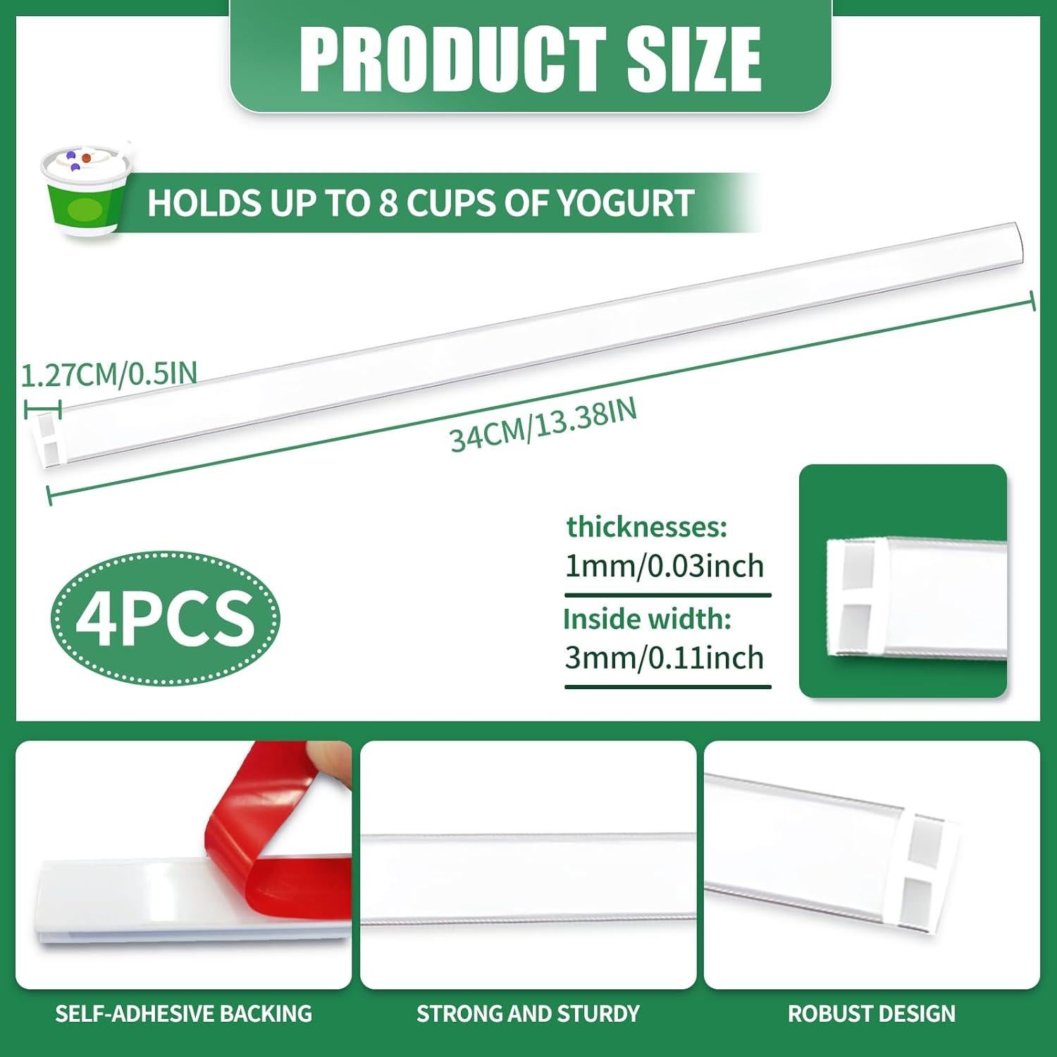 Organizador de Yogur para Nevera FUYITE - Paquete de 4, Ajustable