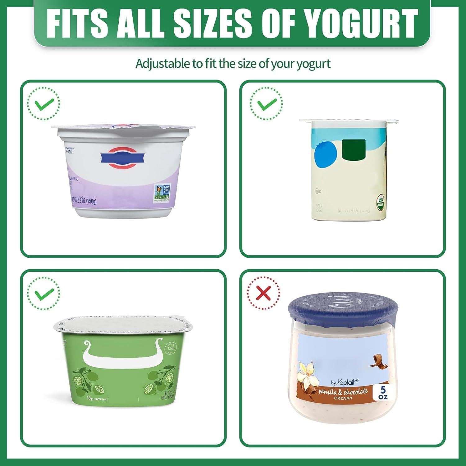 Organizador de Yogur para Nevera FUYITE - Paquete de 4, Ajustable