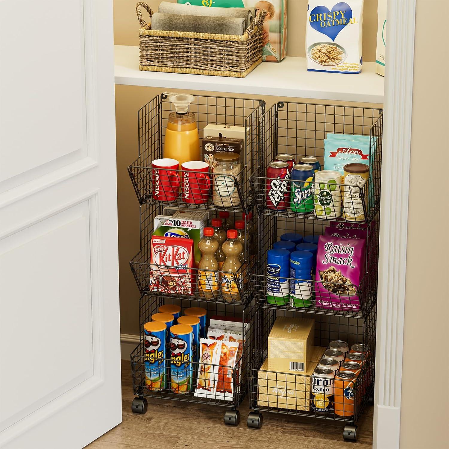 Carrito de Almacenamiento Rodante 3 Niveles Sonyabecca Negro