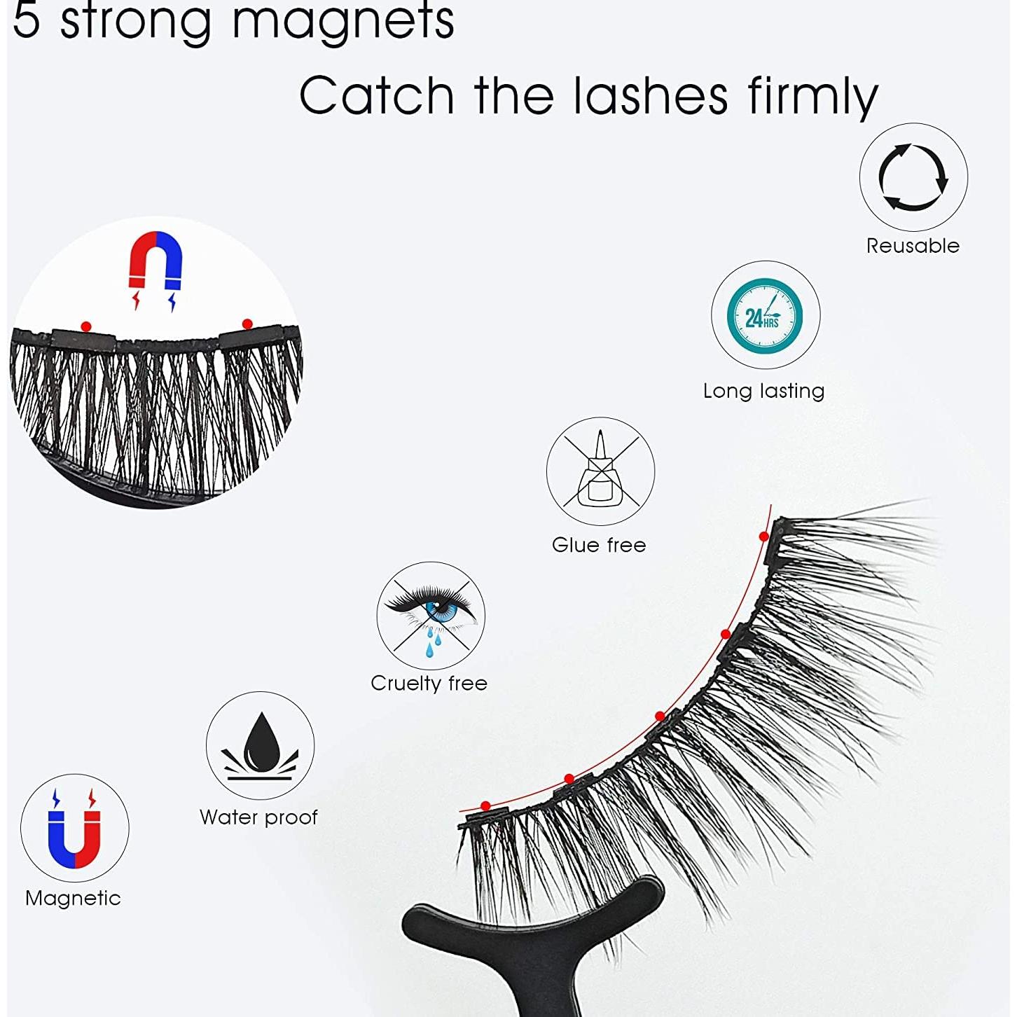 Kit de Pestañas Magnéticas Alcastar con Delineador - 10 Pares