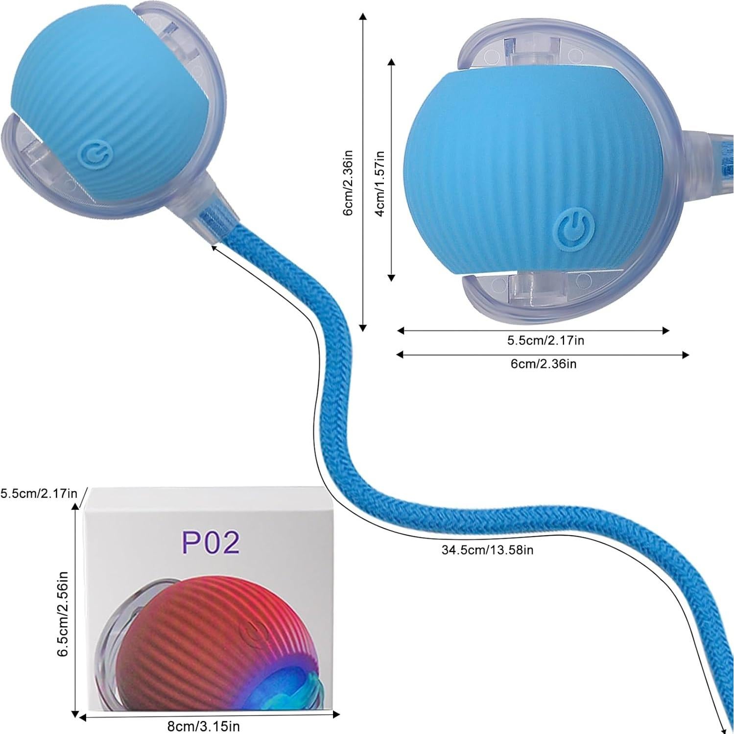 Bola de Juguete Interactiva AebDerp para Gato y Perro Azul